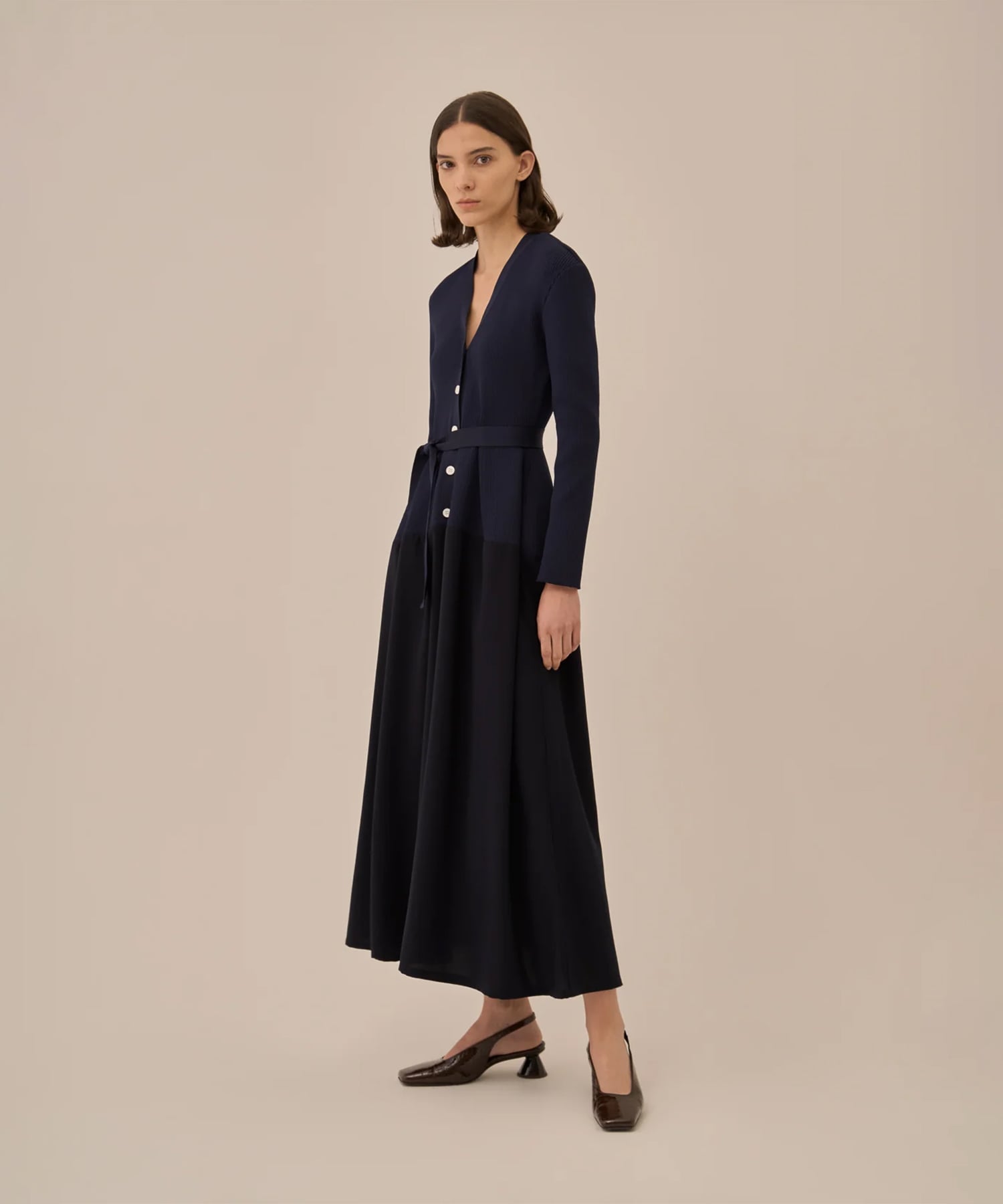 Jessica combi tex knit dress NV AKIRANAKA