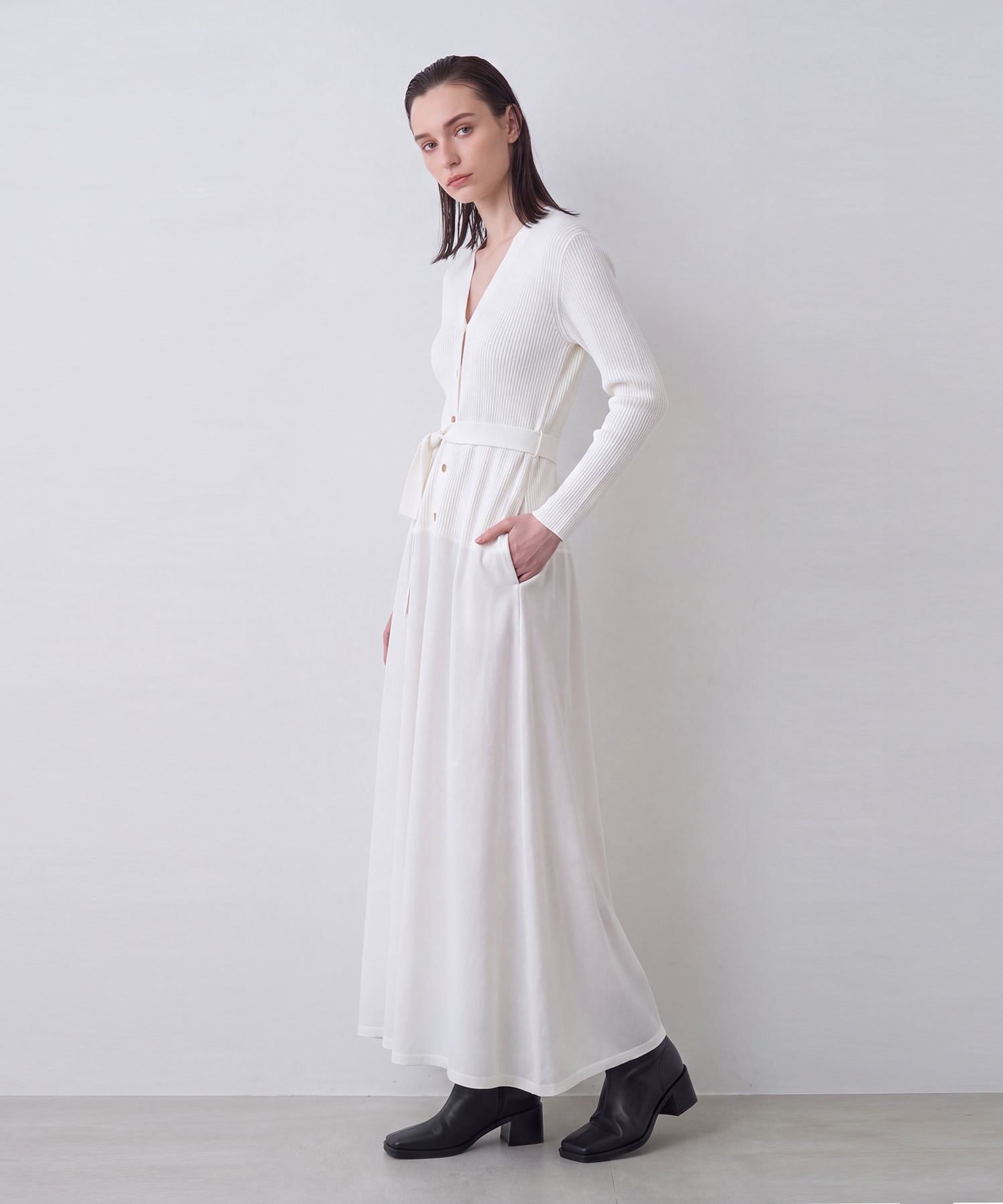 別注 Jessica combi tex knit dress AKIRANAKA