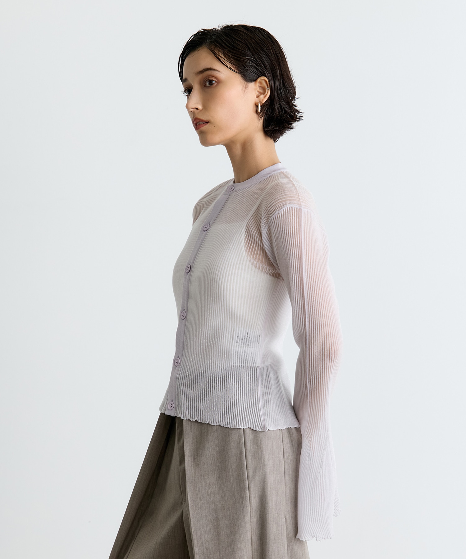 HYPHA LUCENT GLITTER BELL SLEEVE CARDIGAN CFCL