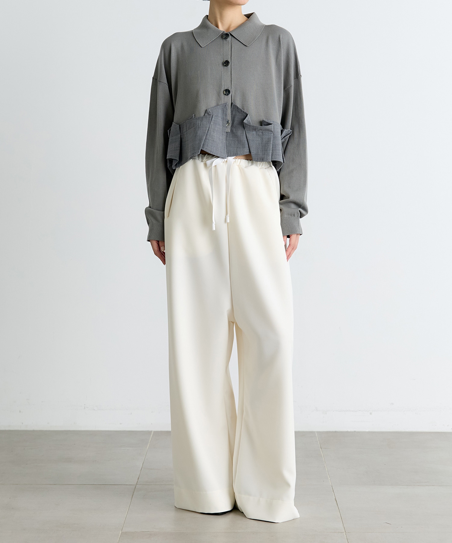 TACK DOCKING-HEM CARDIGAN ENFOLD