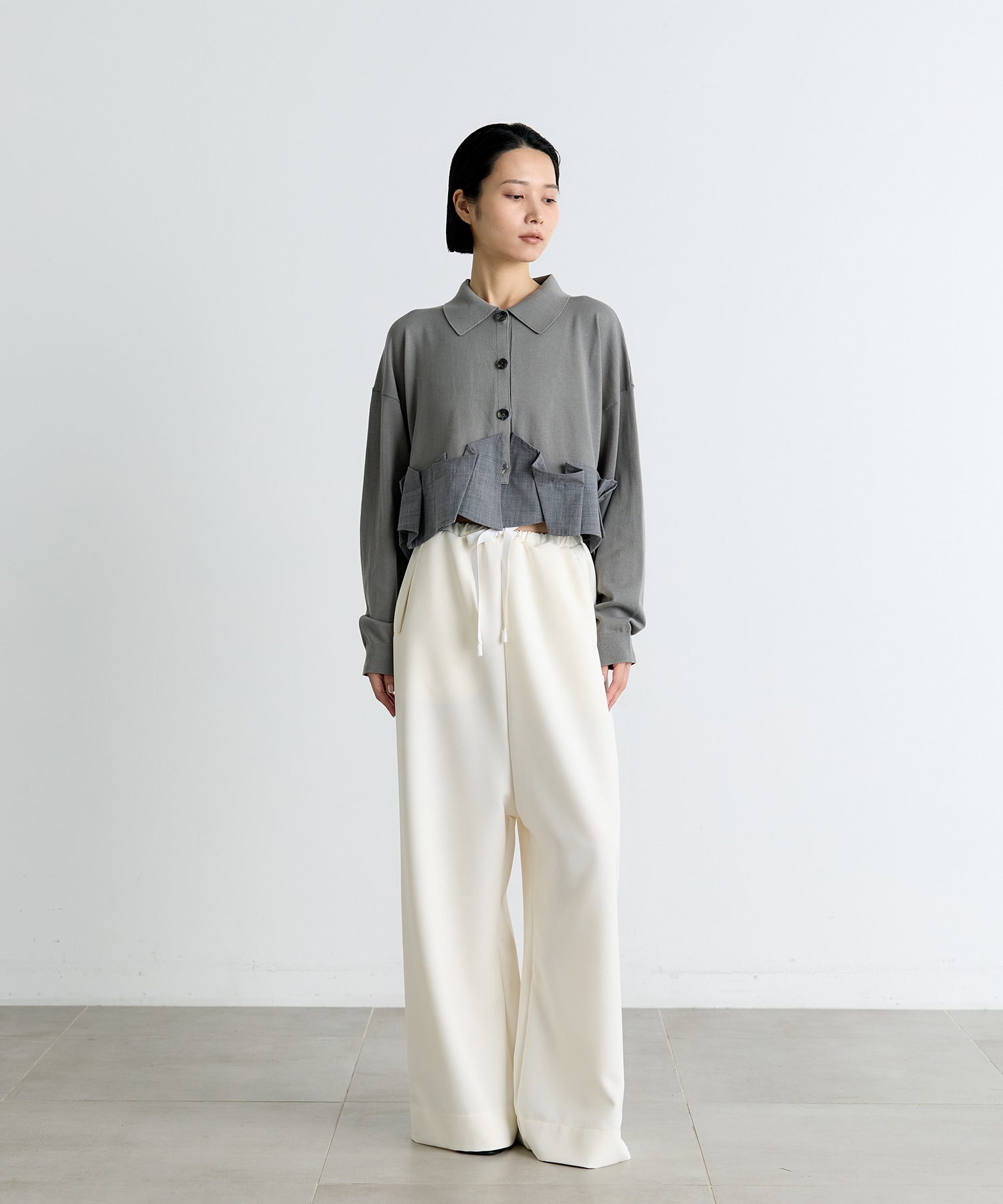 TACK DOCKING-HEM CARDIGAN ENFOLD