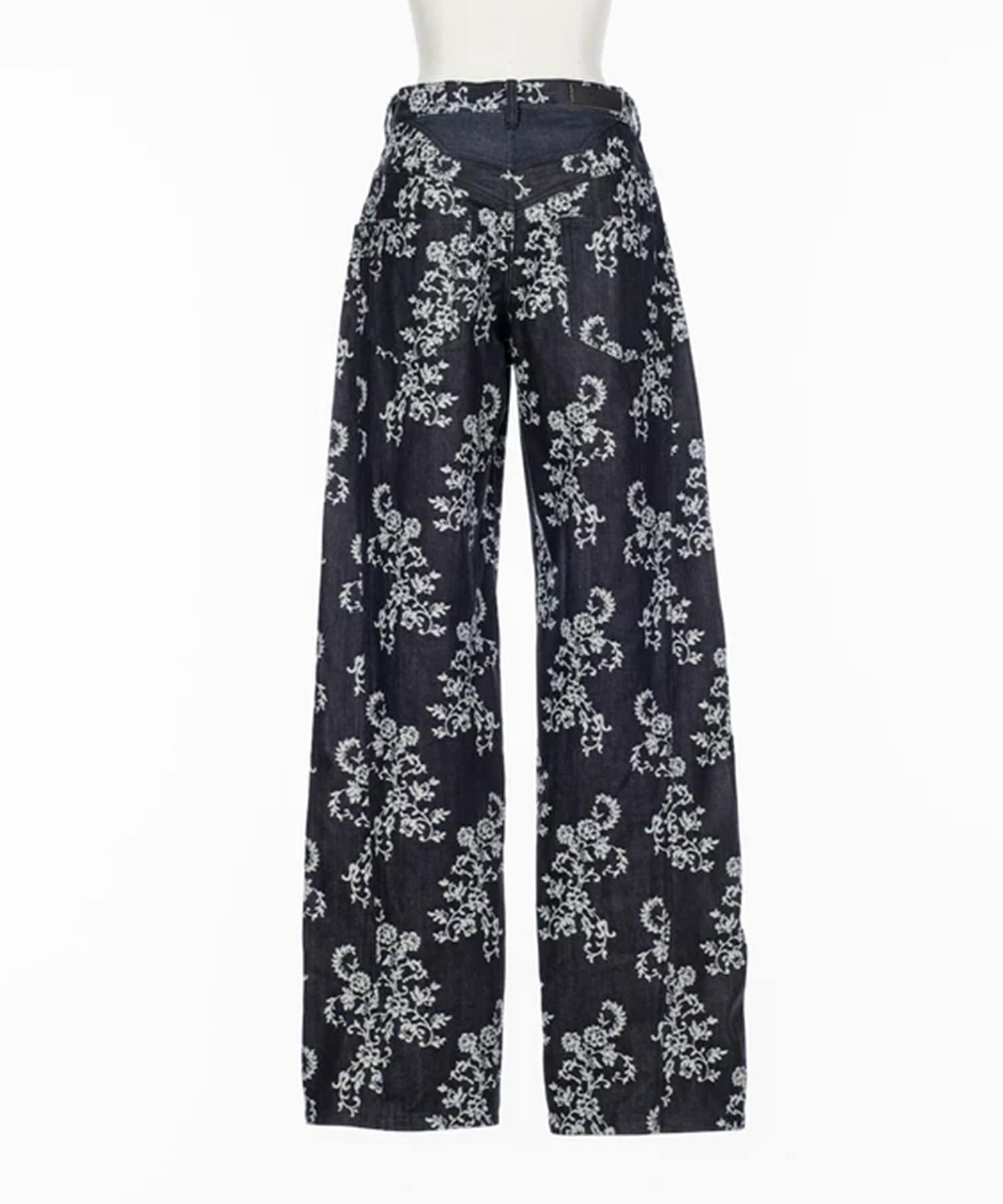 LACE-JACQUARD DENIM STRAIGHT JEANS FETICO