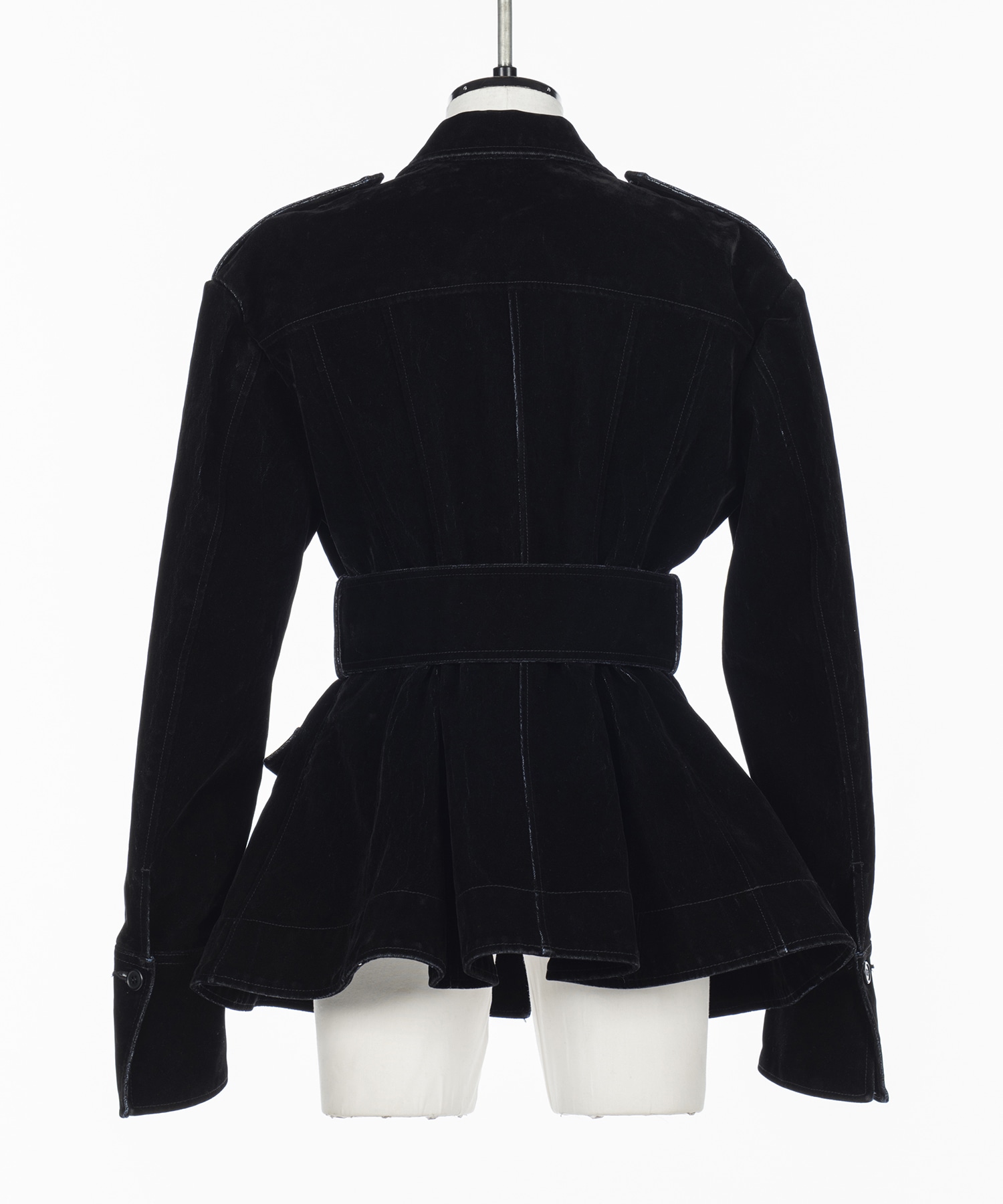FLOCKED DENIM BELTED JACKET FETICO