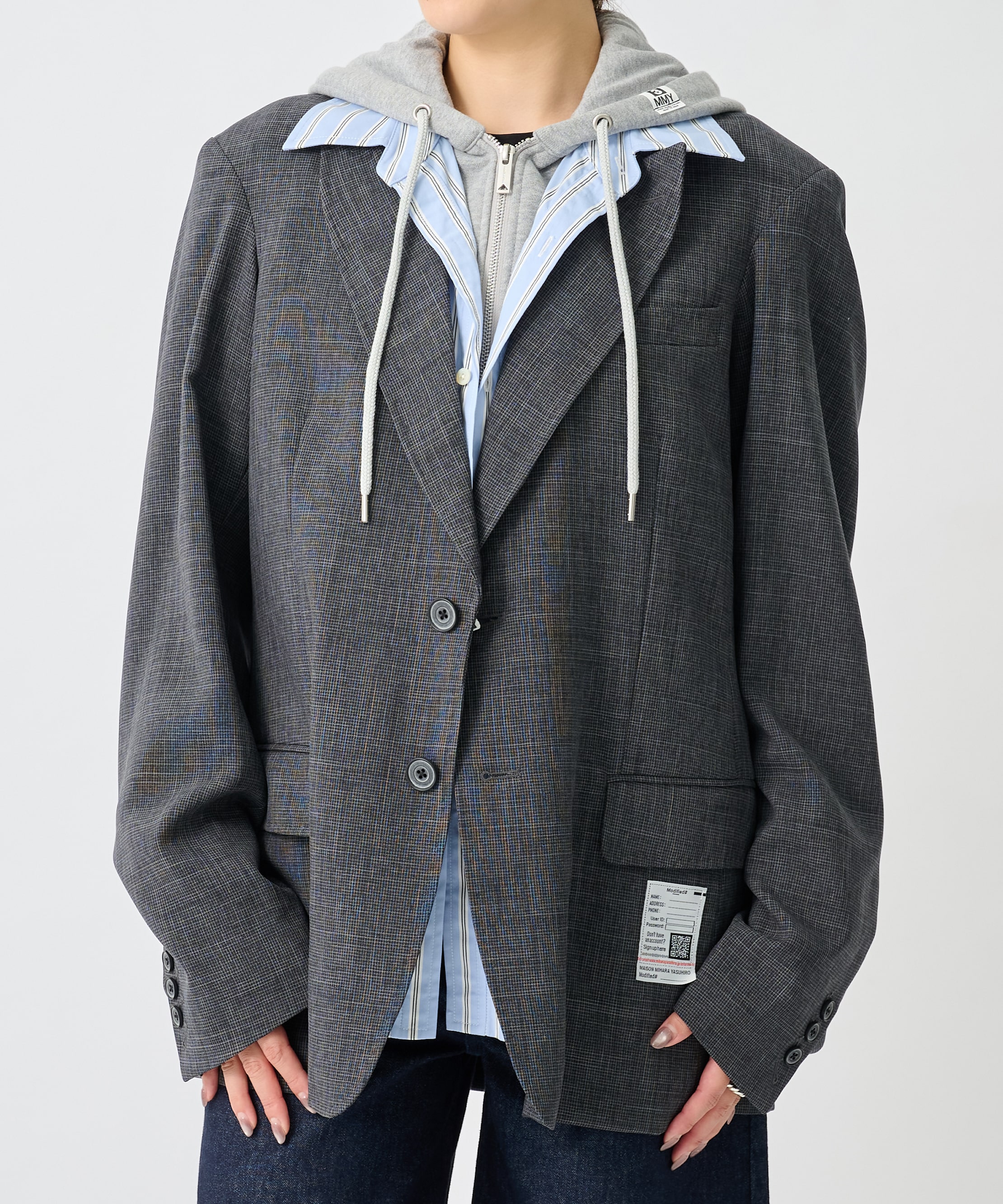 THREE LAYERED HOUNDSTOOTH JACKET Maison MIHARA YASUHIRO