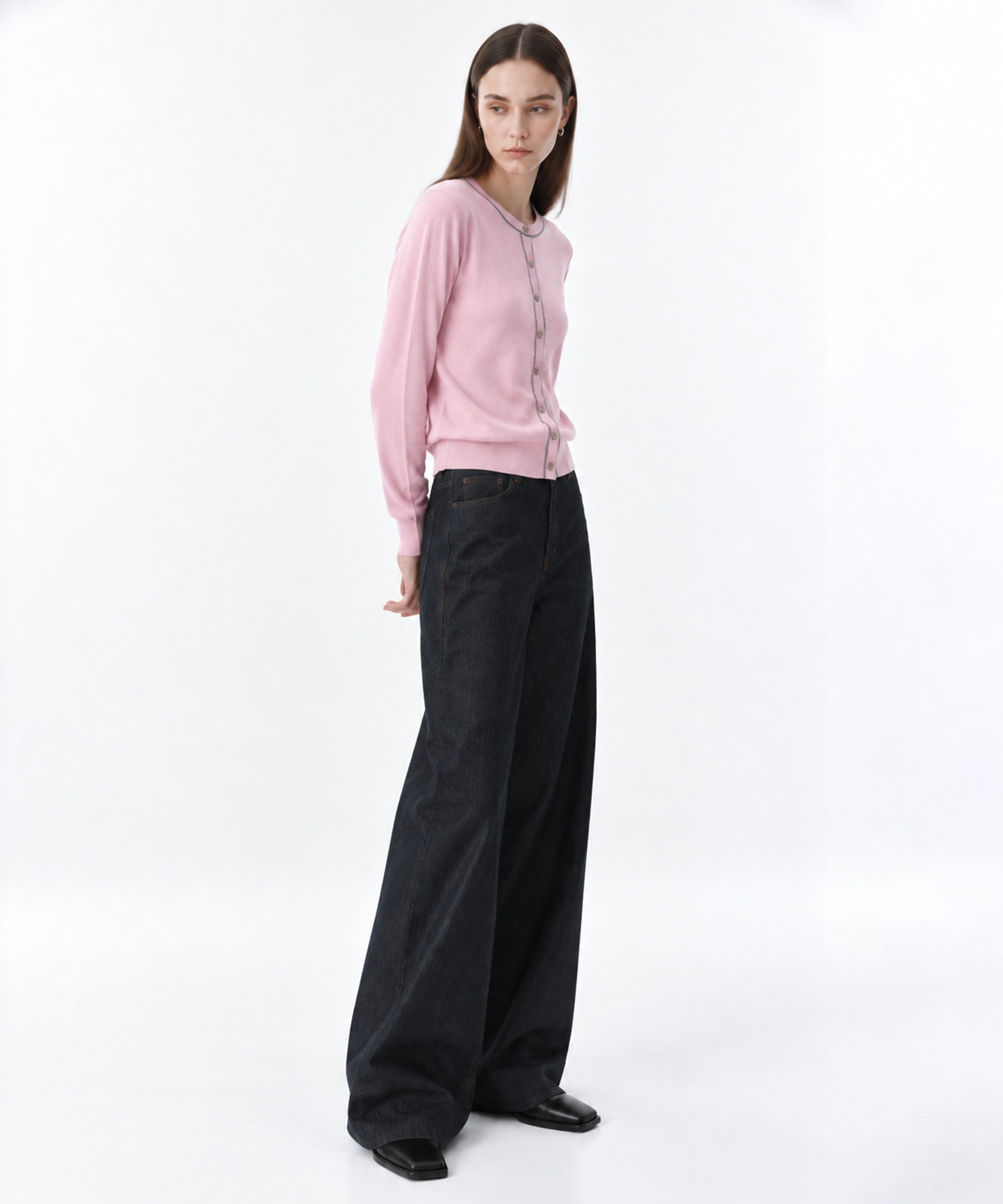 CASHMERE/SILK REVERSIBLE CREW NECK CARDIGAN THE TOKYO