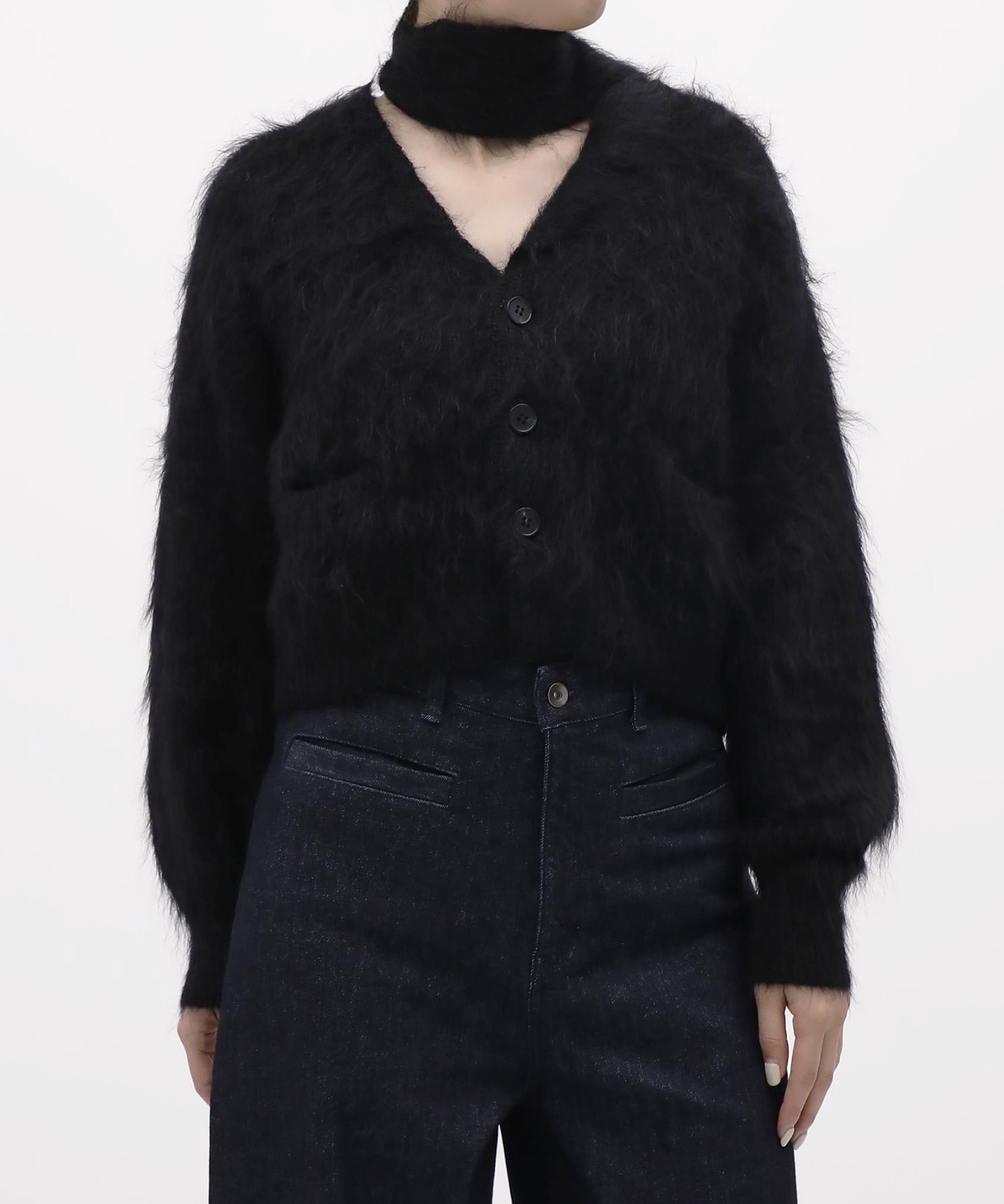 Mohair Knit Cardigan Cropped KEISUKEYOSHIDA