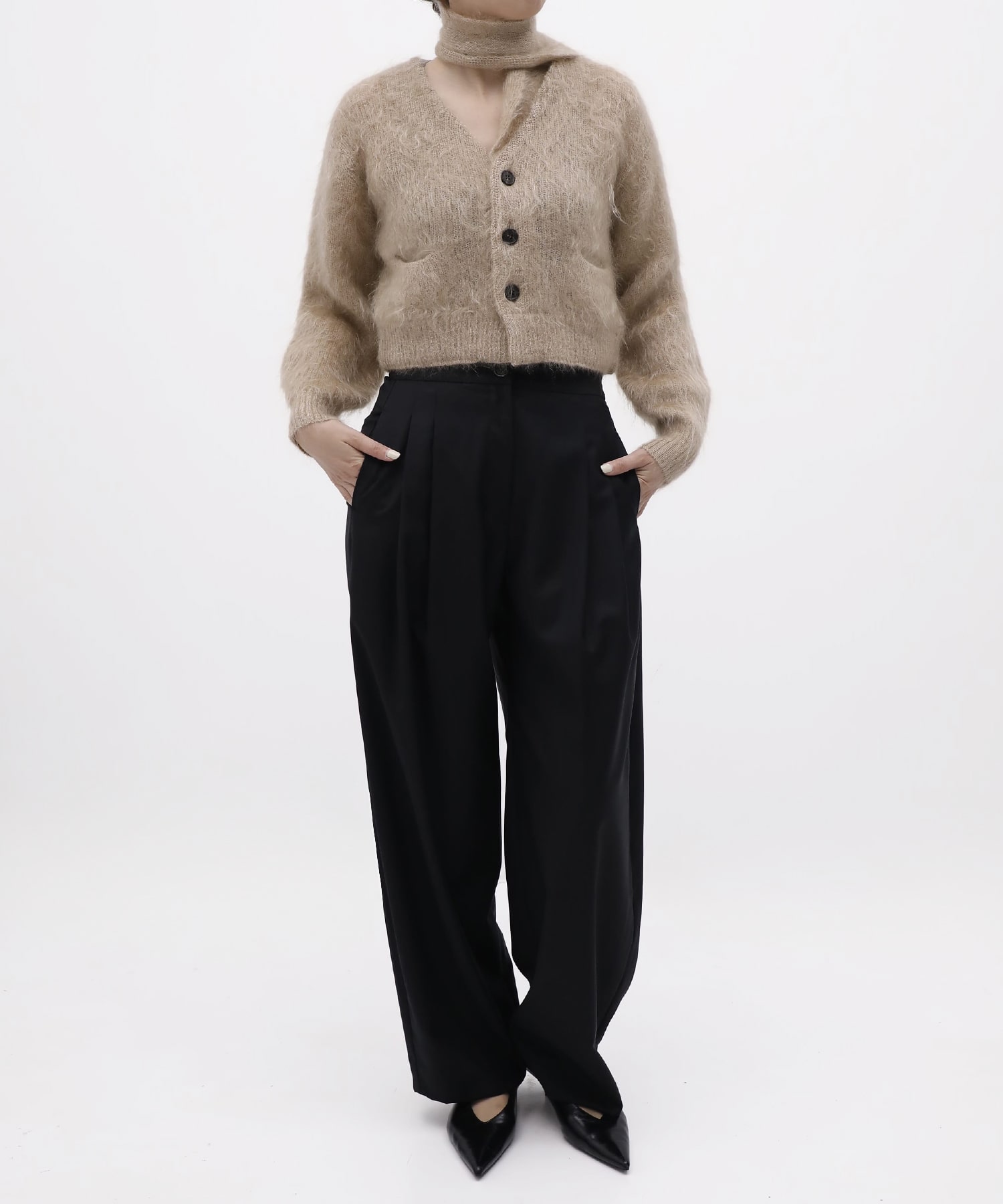 Mohair Knit Cardigan Cropped KEISUKEYOSHIDA