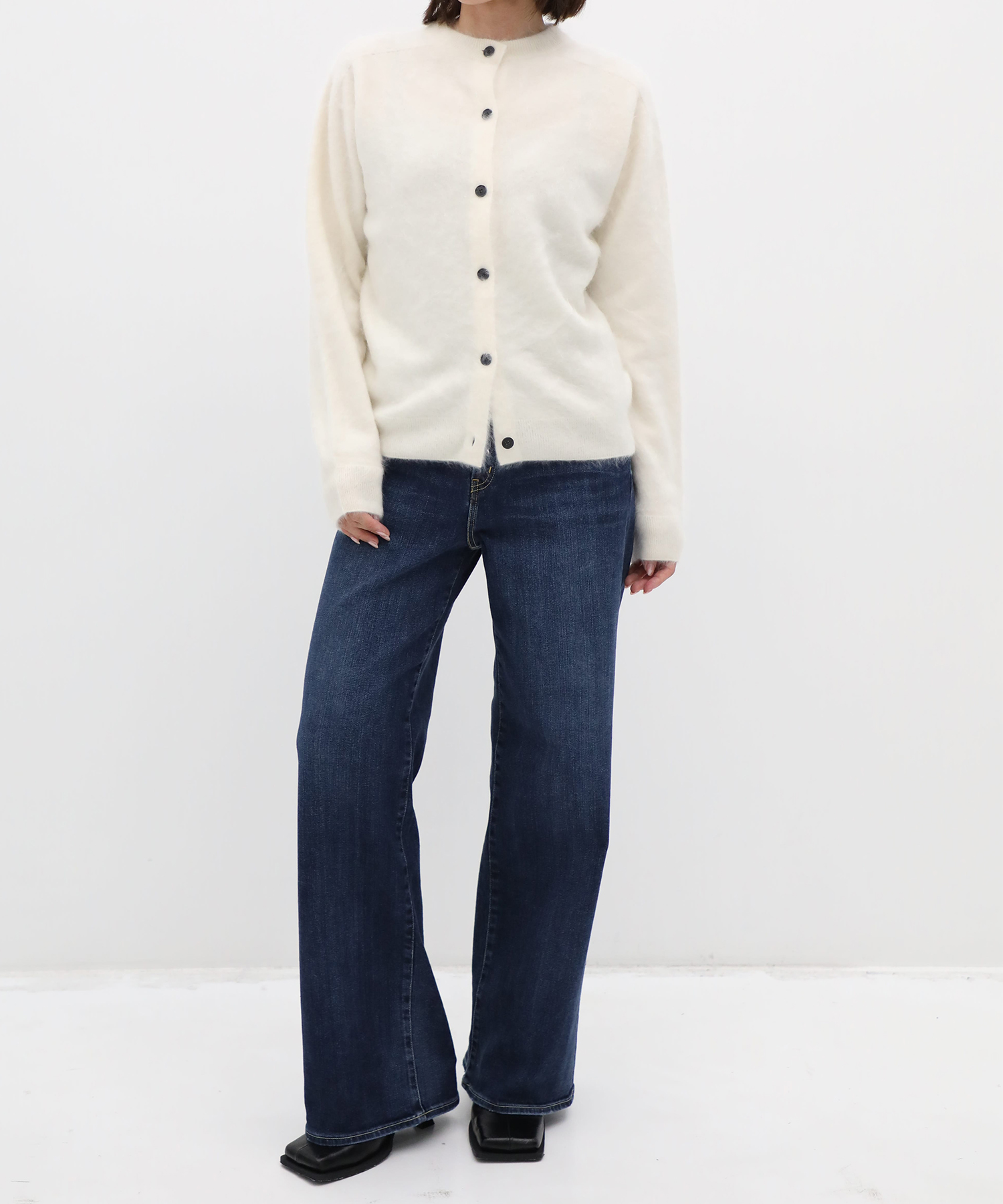 ROYAL CASHMERE FUR CREWNECK CARDIGAN ATON