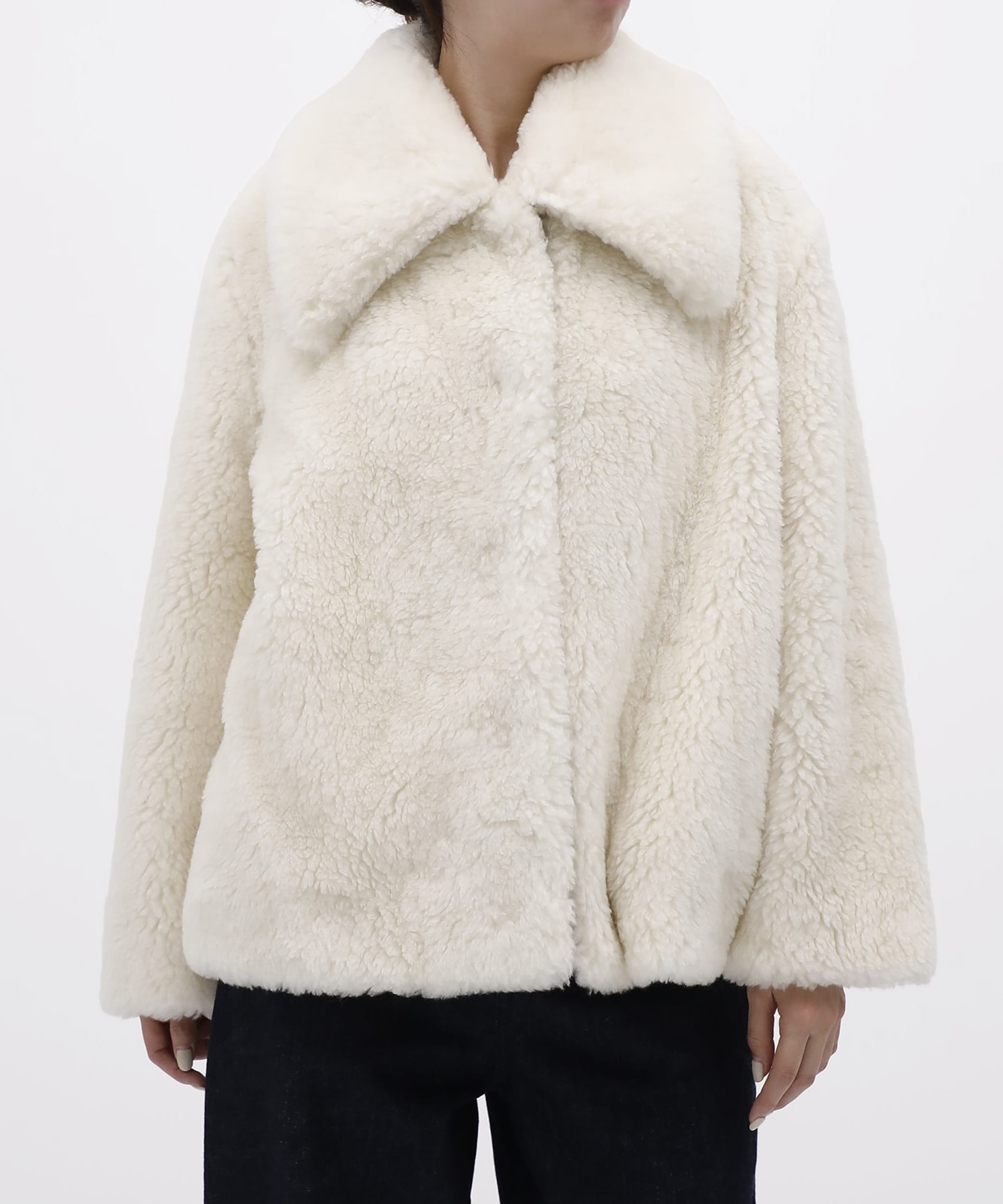 WOOL BOA WIDE COLLAR COAT FETICO