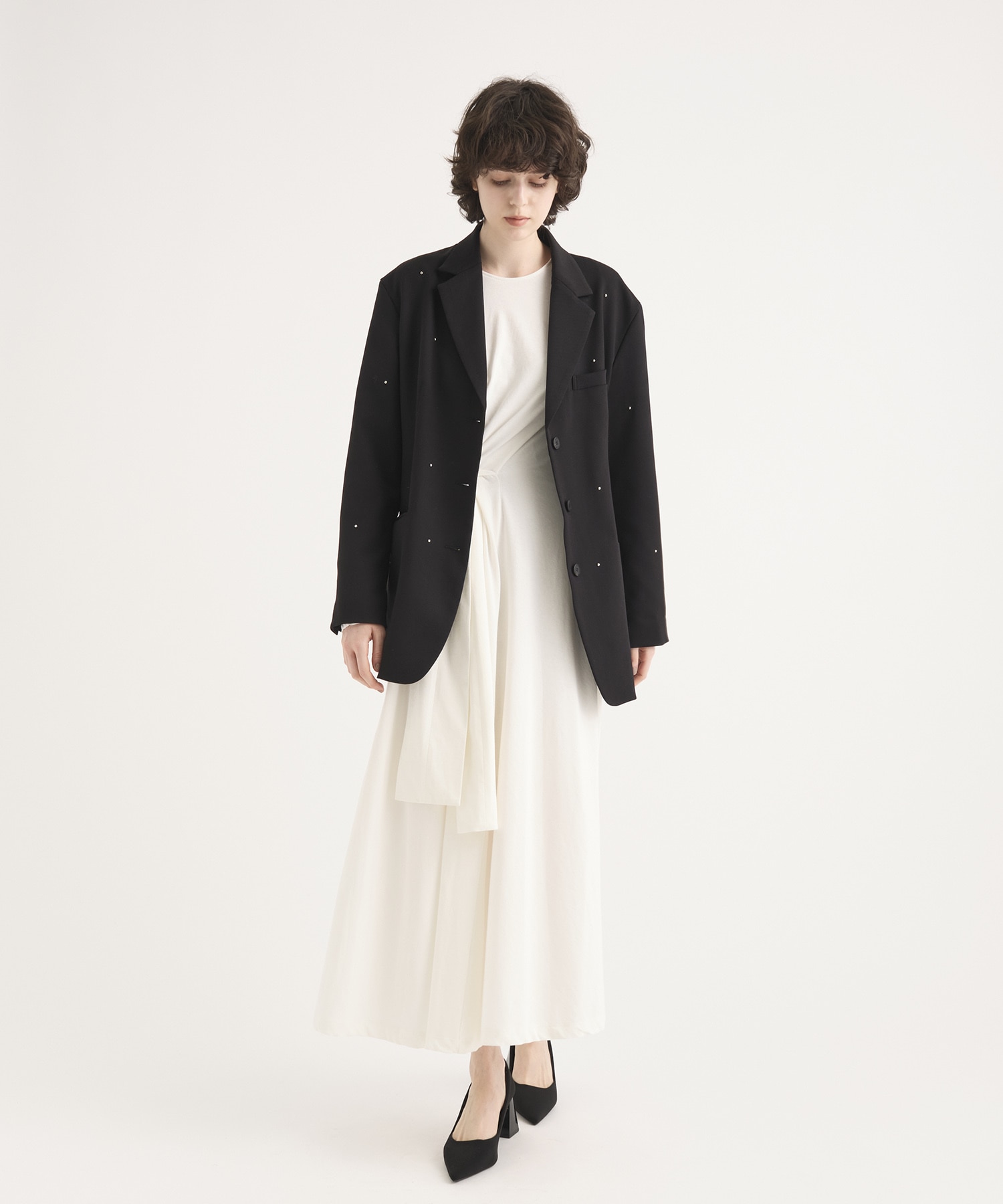 Back Slit Motif Tailored Jacket RITAN