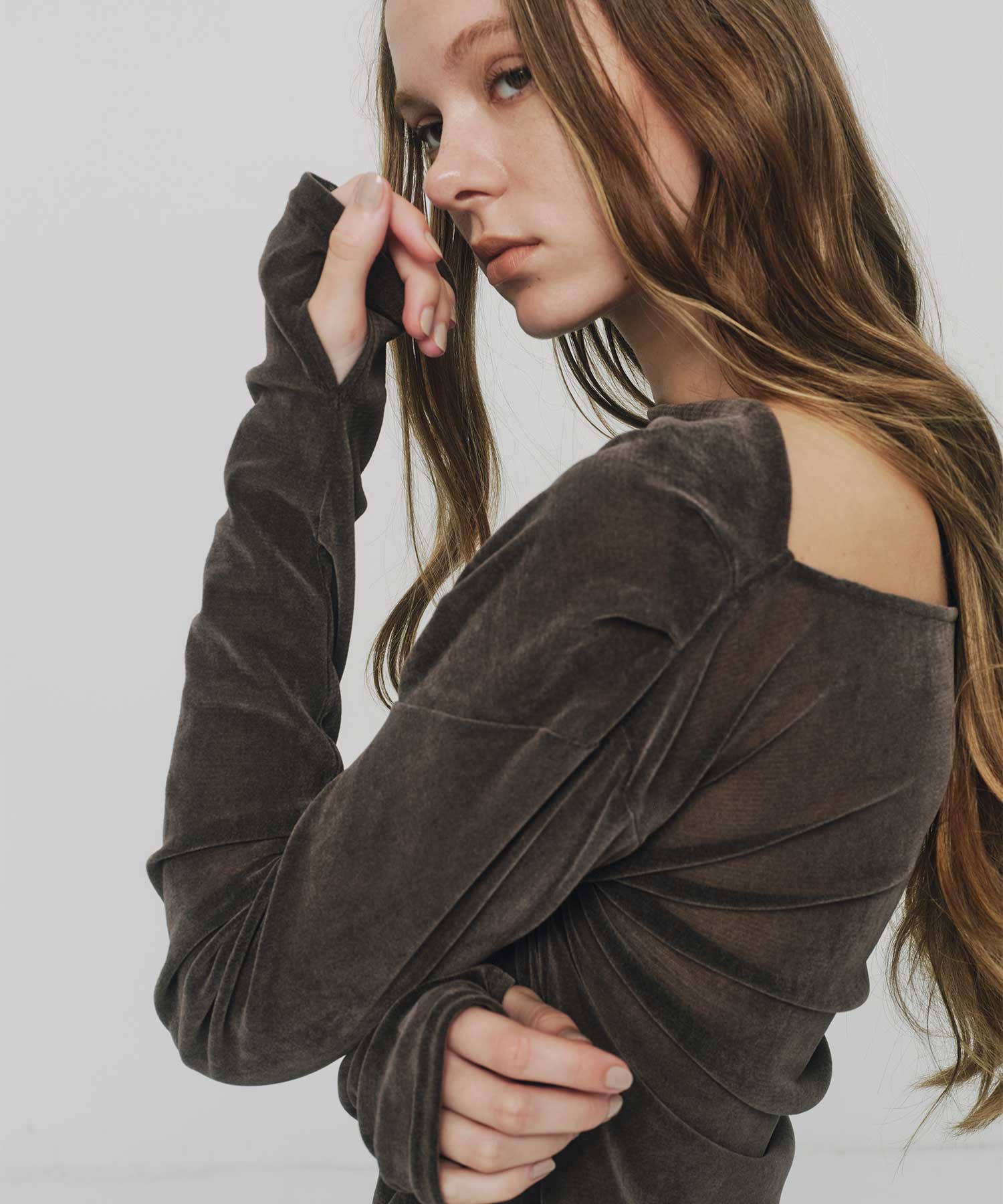 2way Sheer Velor Tops RITAN