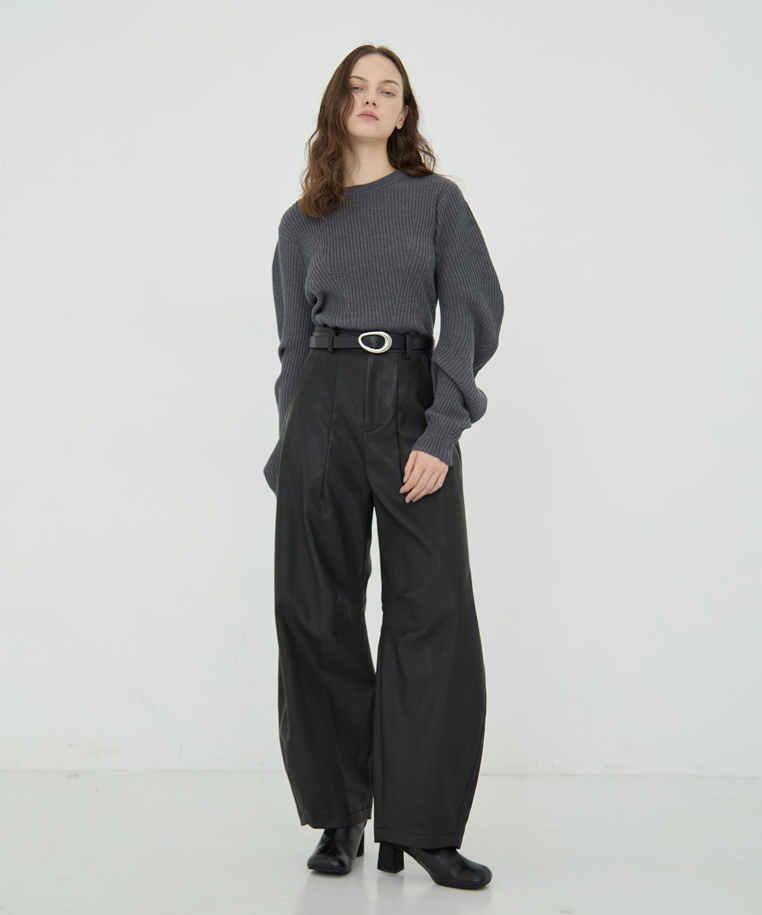 Leather Curve  Pants RITAN