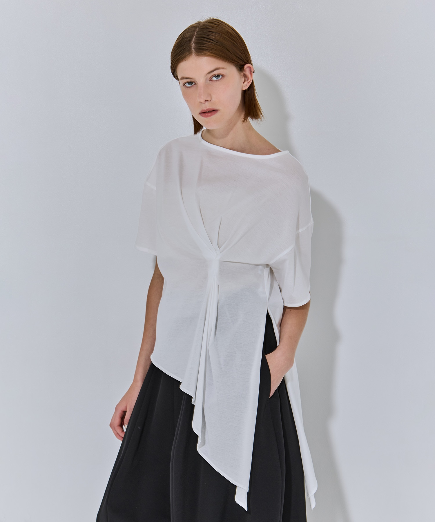 Side Gather Tuck Tee RITAN