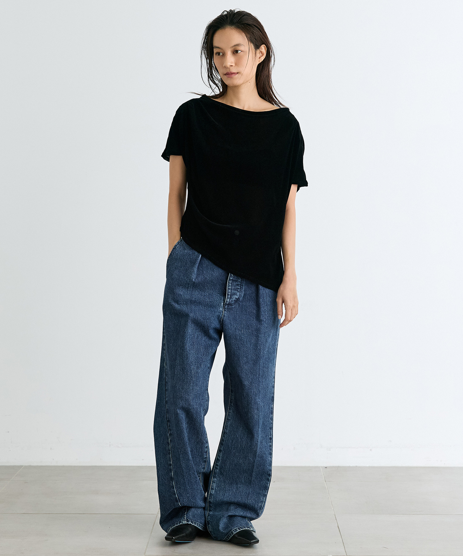 Velour One Shoulder T-Shirt RITAN