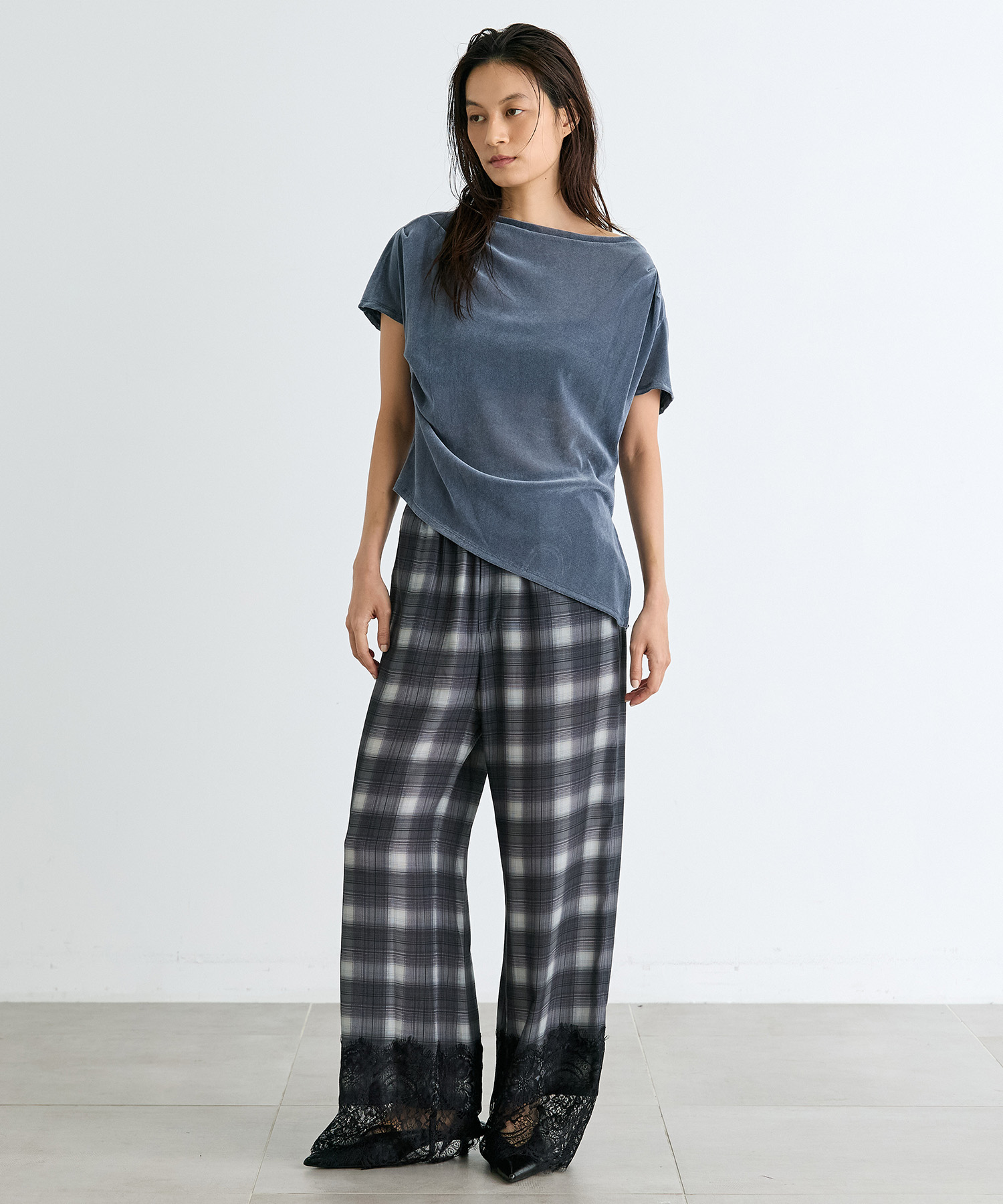 Velour One Shoulder T-Shirt RITAN