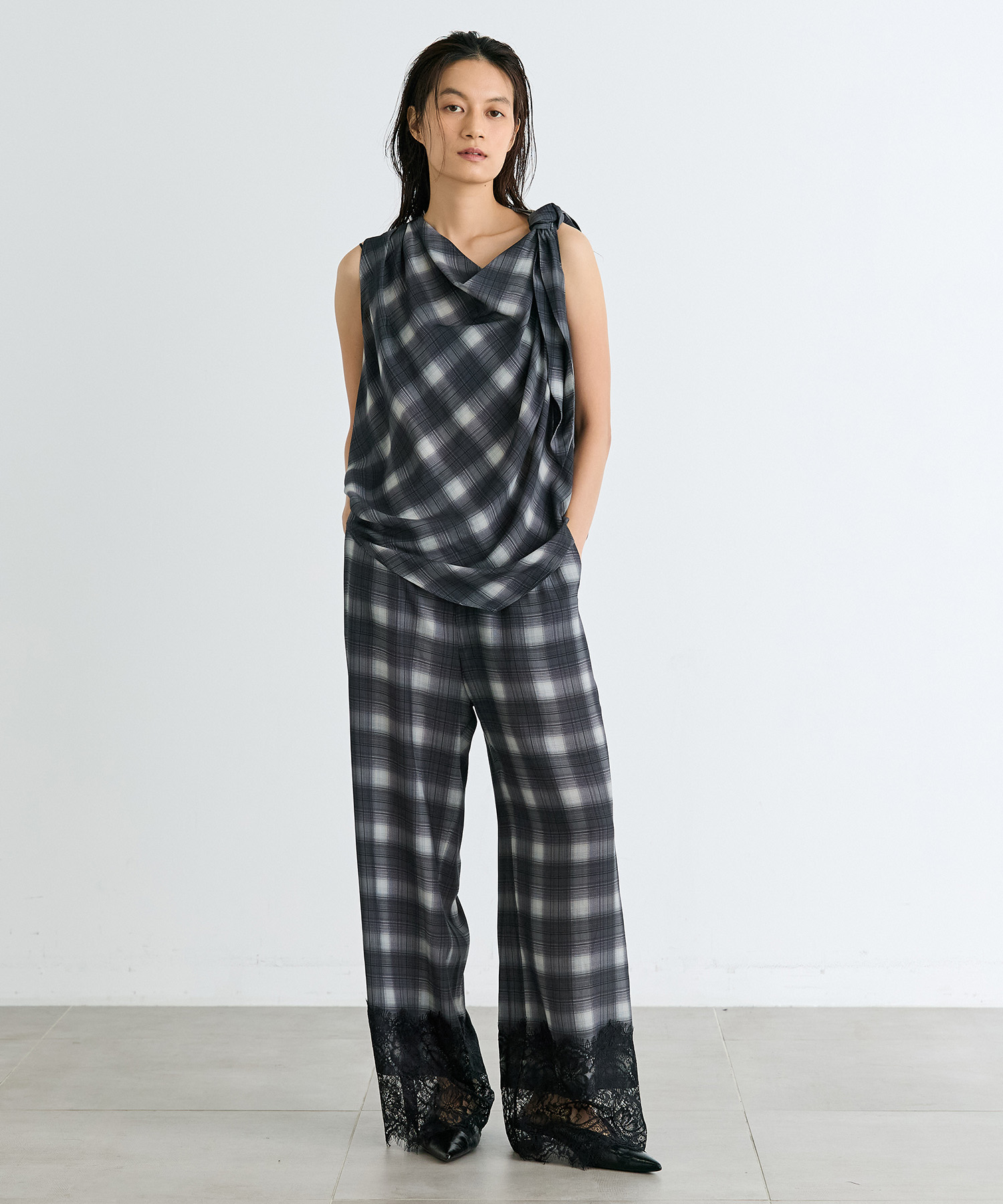 Chic Scarf Accent Tops RITAN