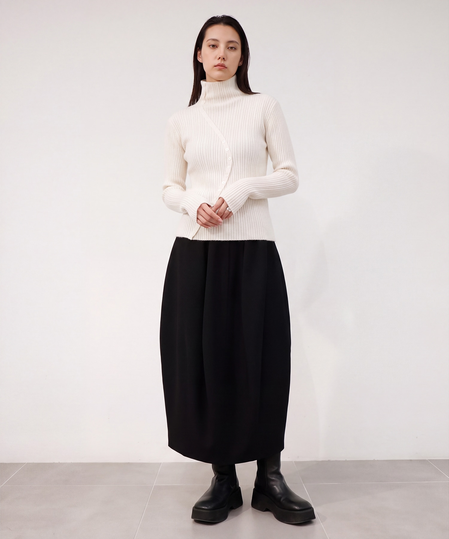 Cashmere Silk Arch Rib Knit RITAN