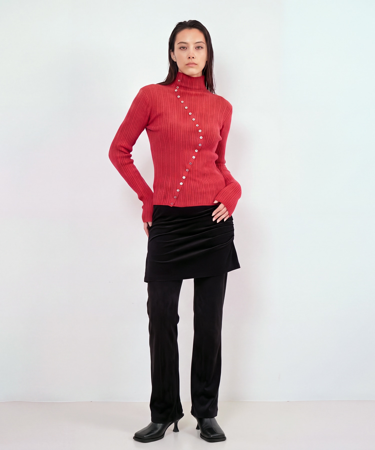 Cashmere Silk Arch Rib Knit RITAN