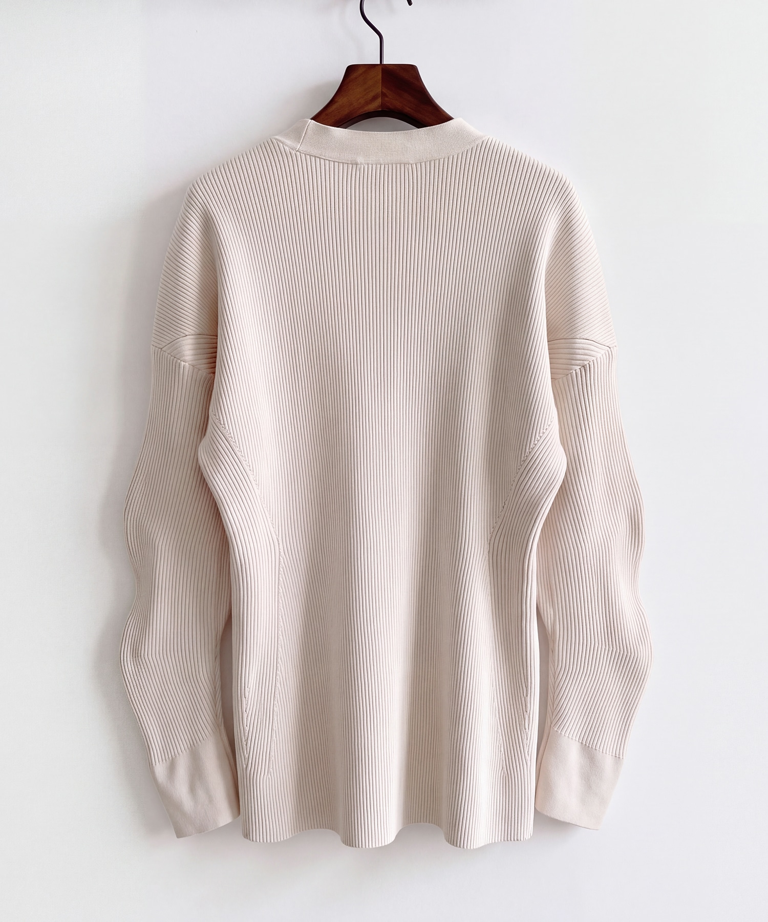 Arch Sleeve Rib Knit Cardigan RITAN