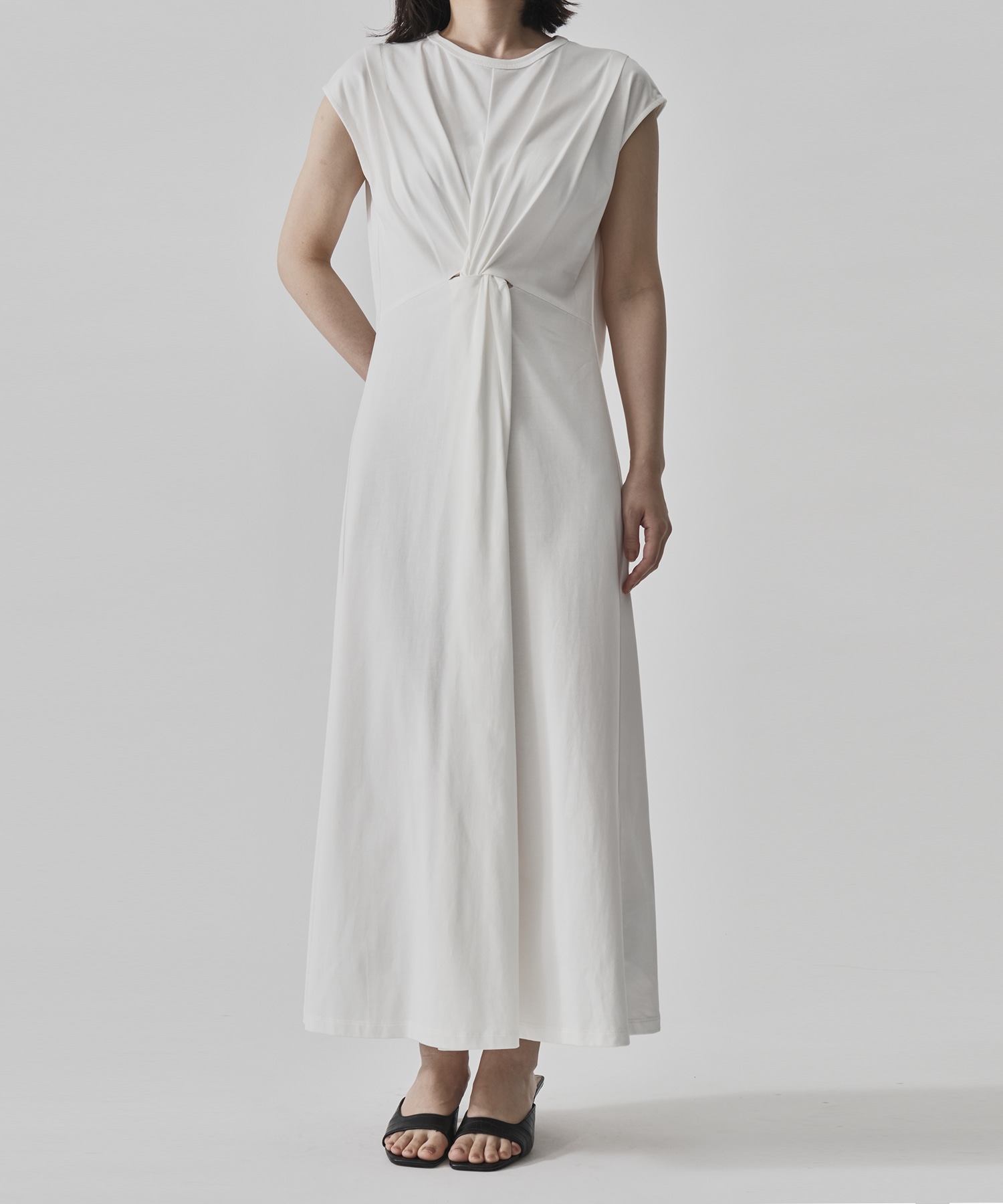 Shoulder Tuck Twist Dress CITY TOKYO