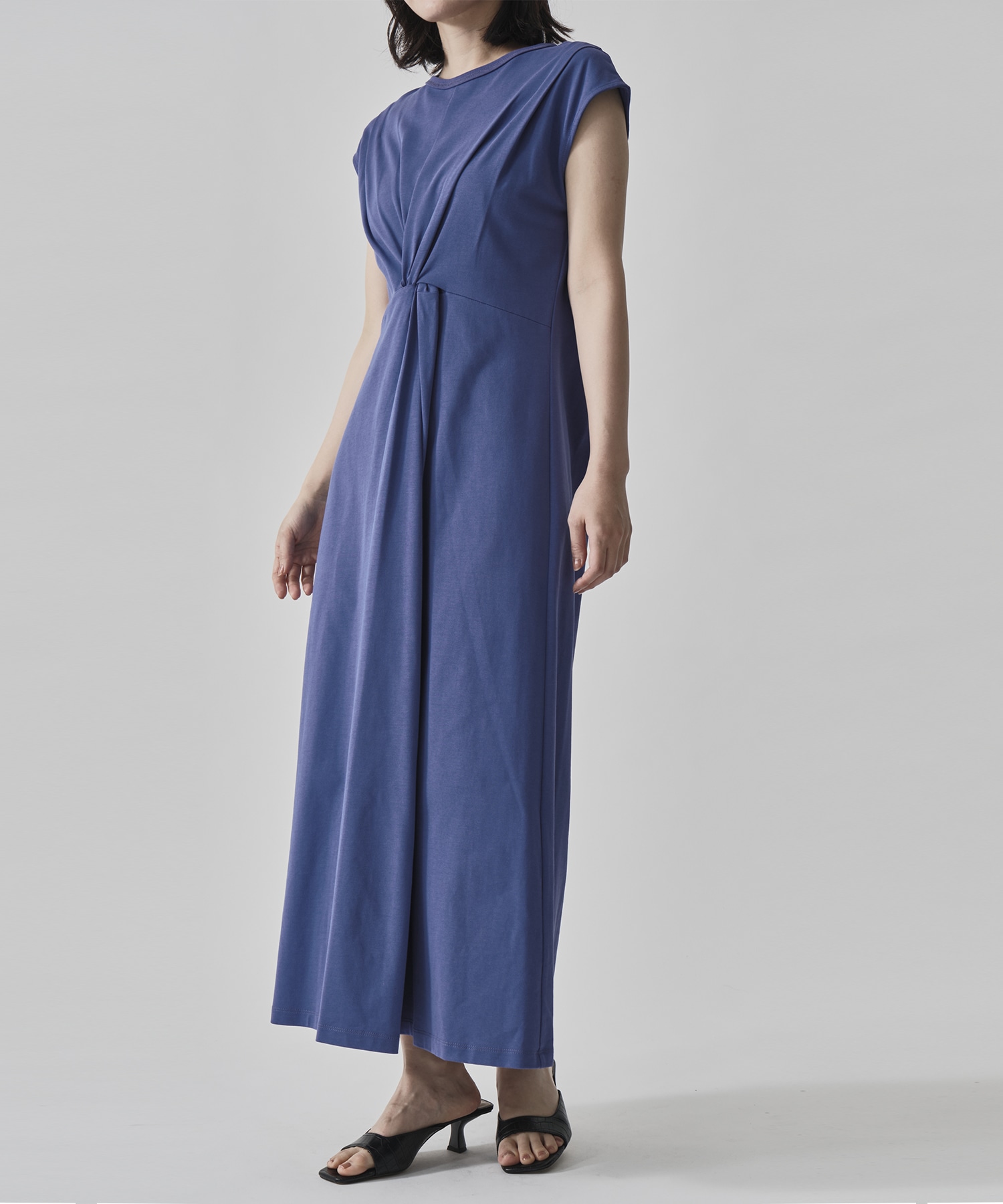 Shoulder Tuck Twist Dress CITY TOKYO