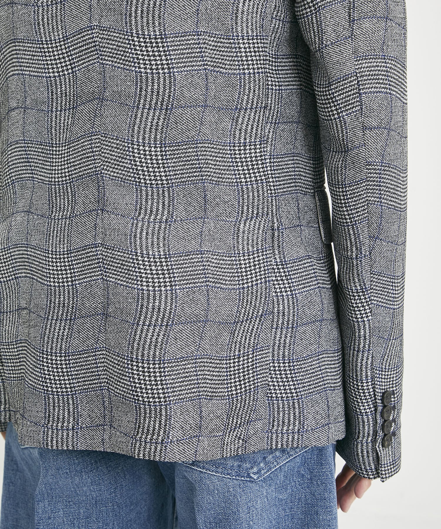 WAVY CHECK DOUBLE BREASTED JKT KENZO