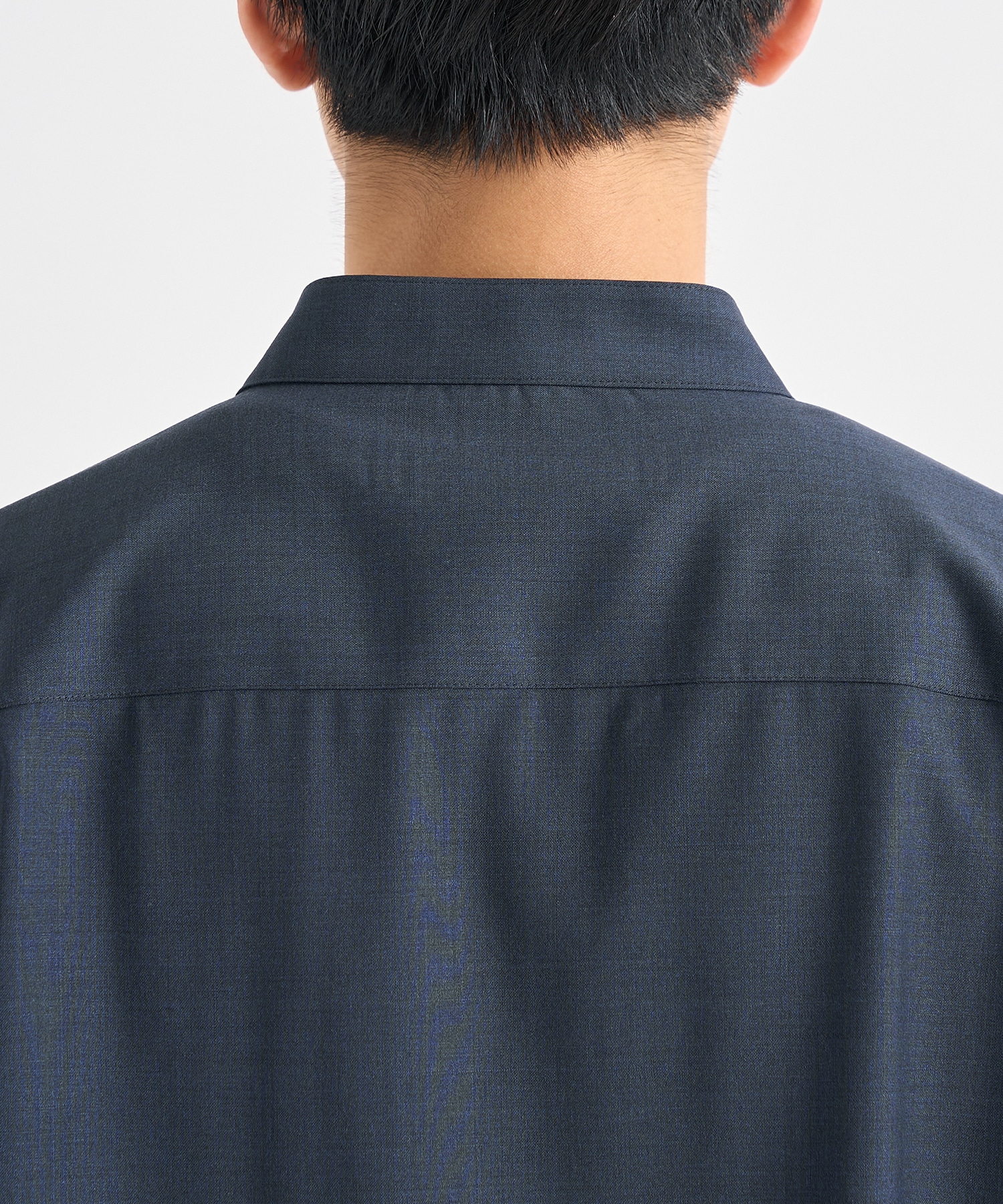 Active Washable Wool Band Collar S/S Shirt THE TOKYO