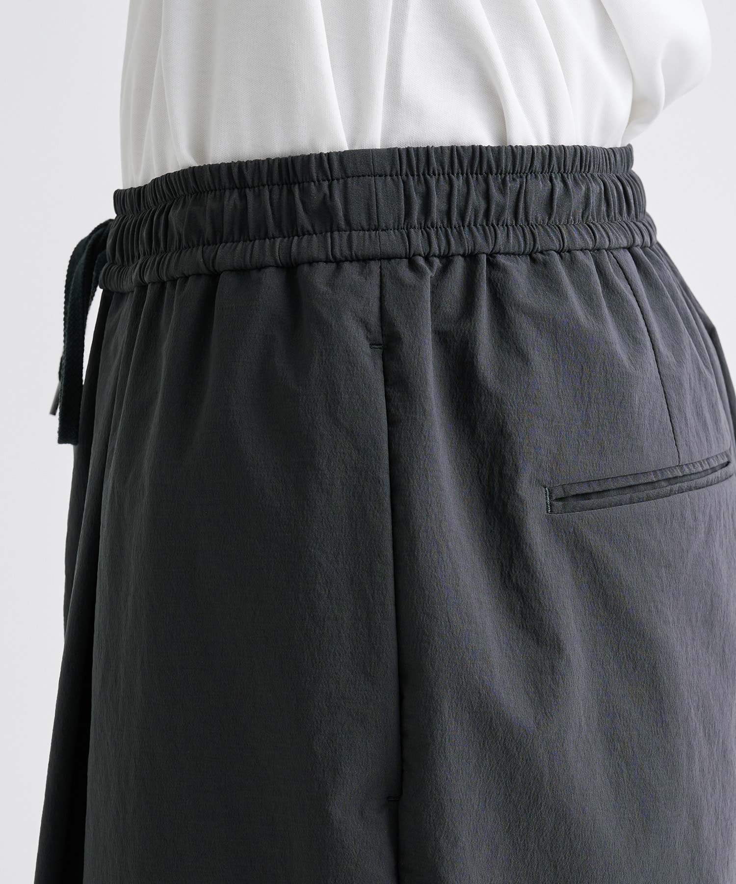 STRETCH WOOLY NYLON WIDE EASY SHORTS ATON