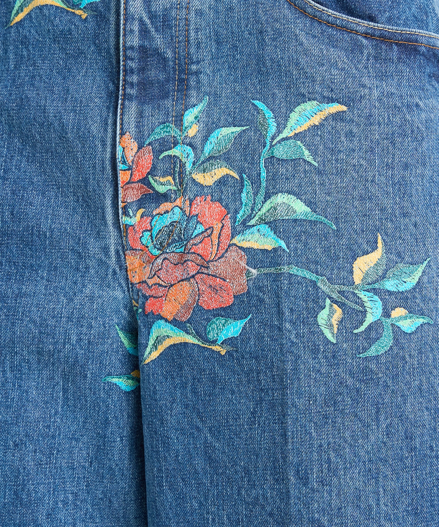 Flower Pattern Denim Wide Pants BED J.W. FORD