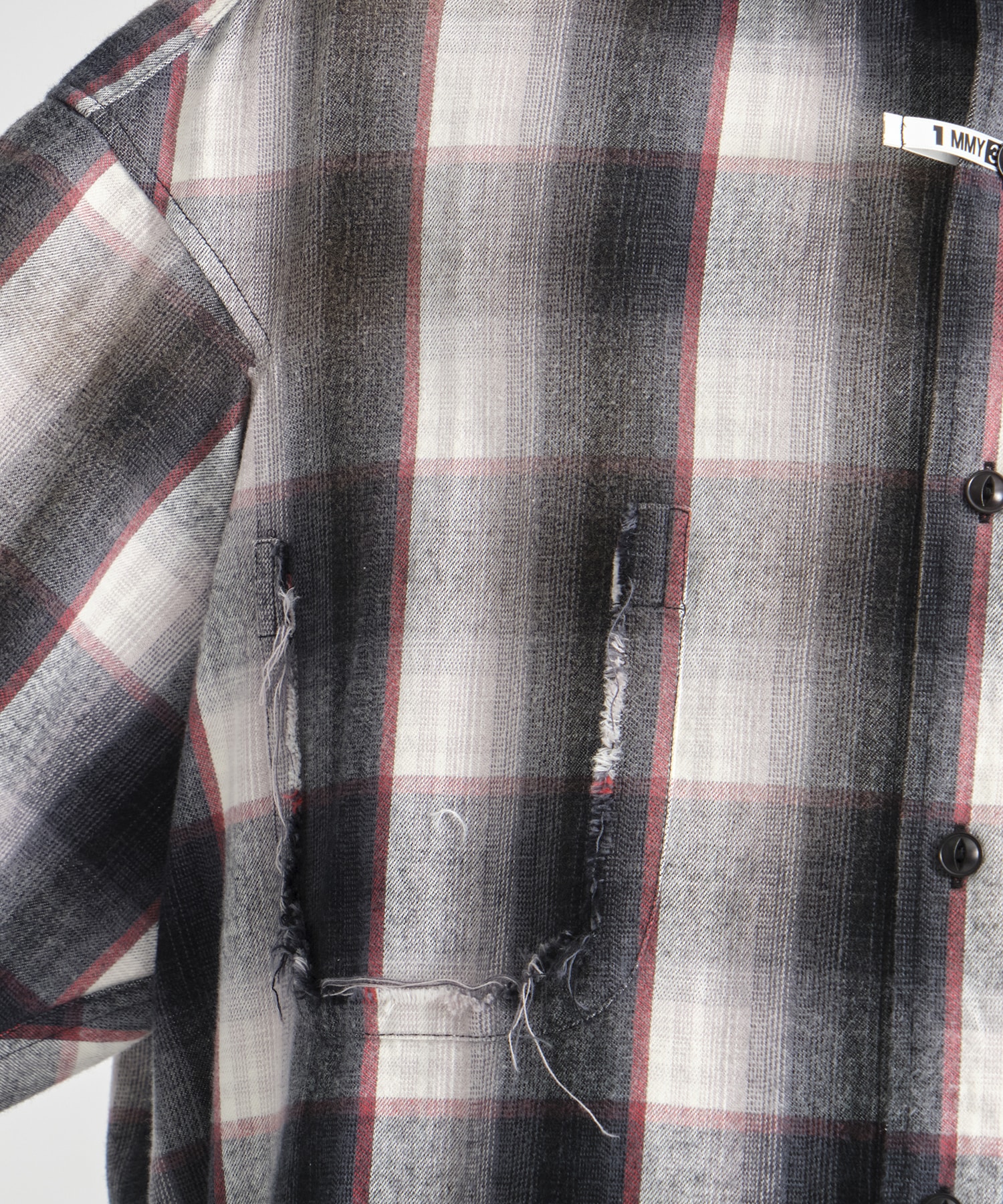 VINTAGE LIKE CHECH L/S SHIRTS(44 GREY): Maison MIHARA