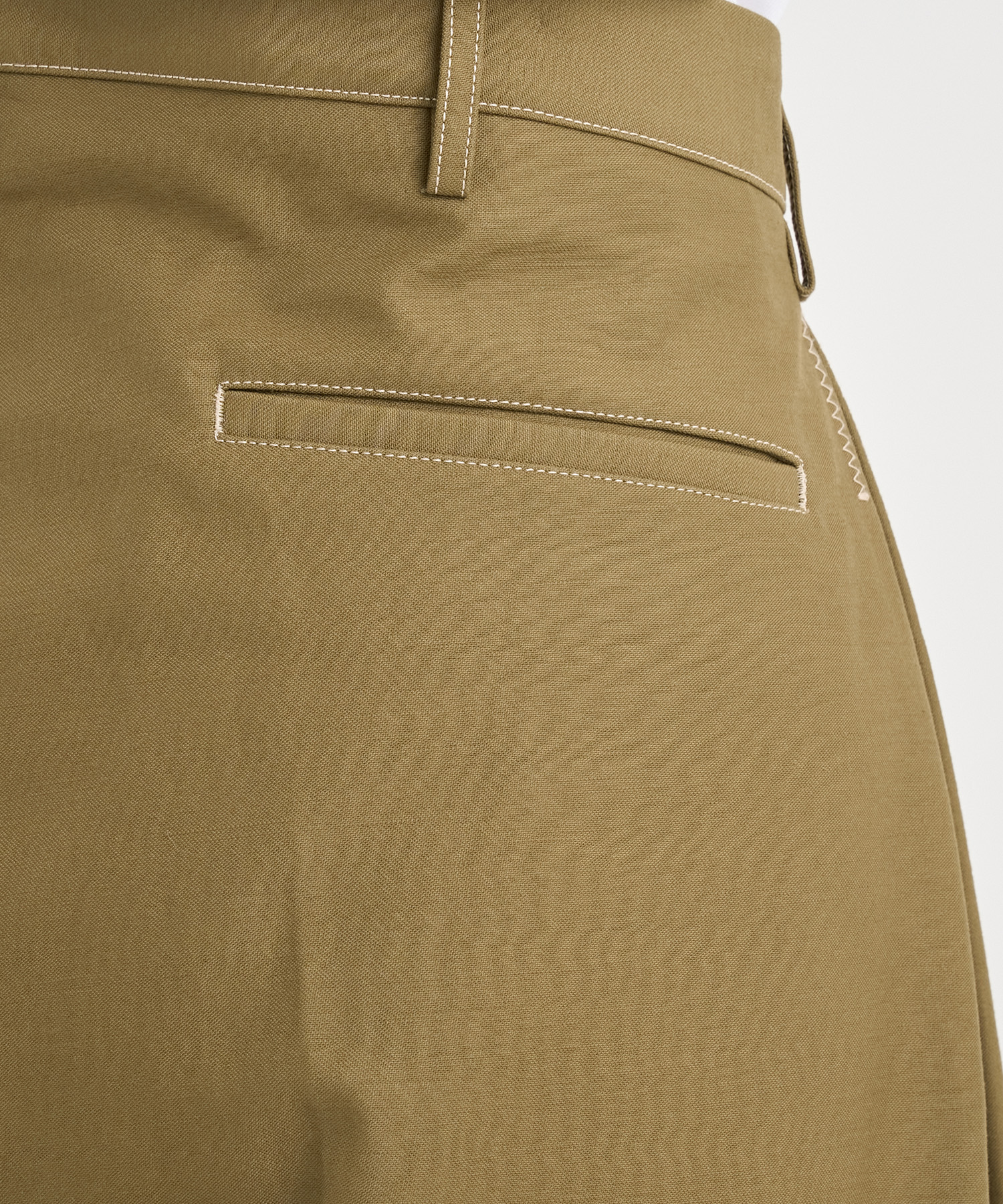 Tuck-detail cotton pants KHOKI