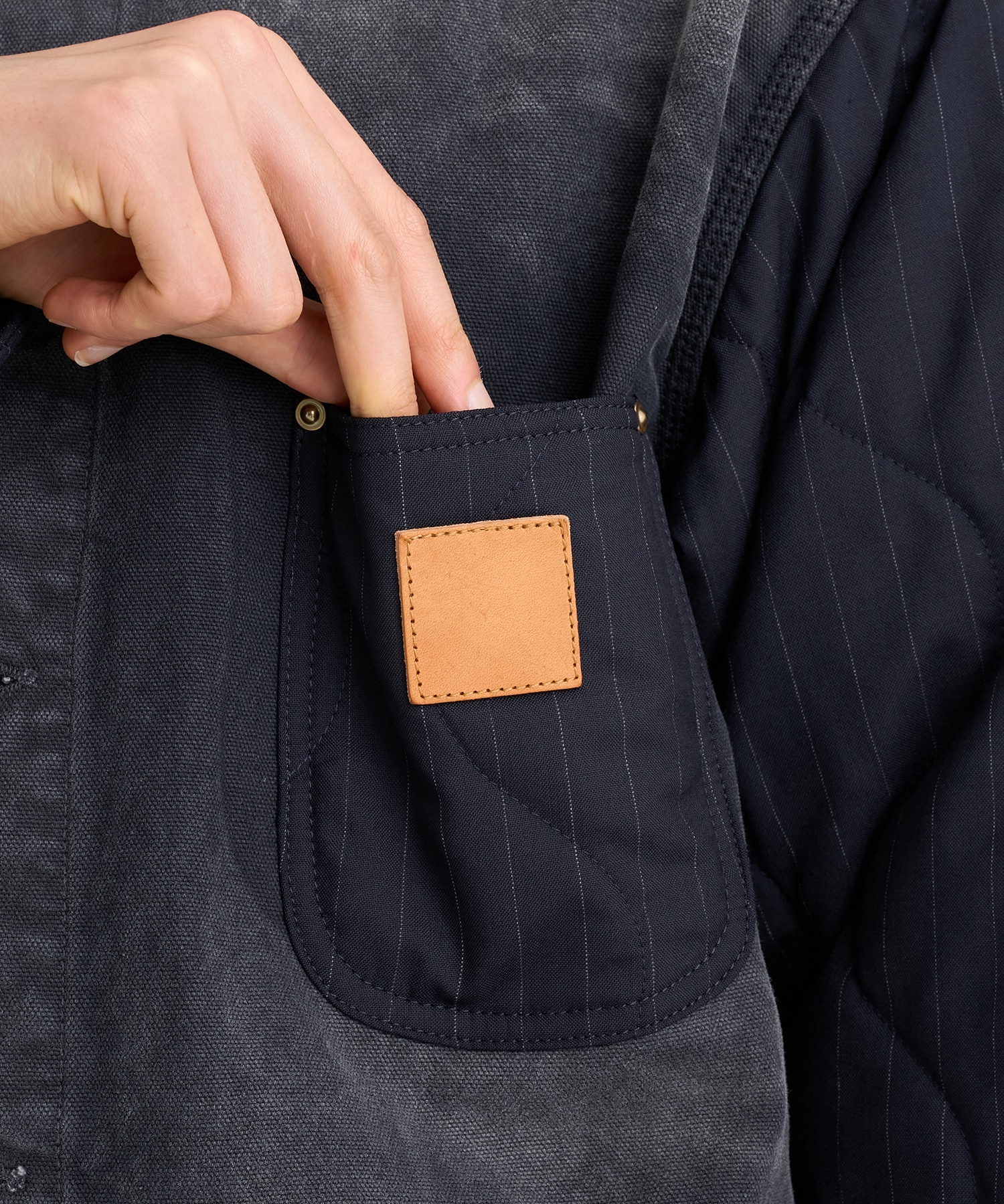 Vintage-effect work coat KHOKI