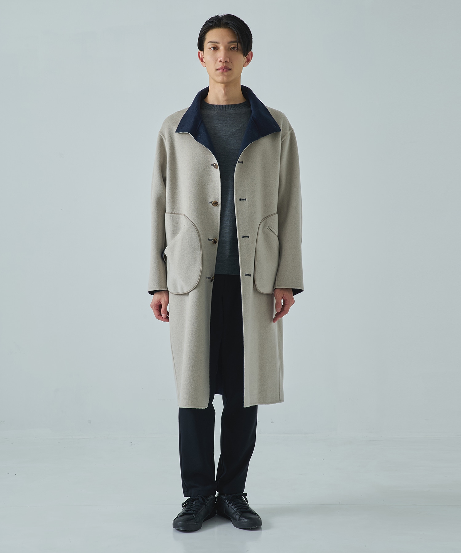 CASHMERE/SILK/WOOL STAND OVER COAT CASHMERE CASHMERE