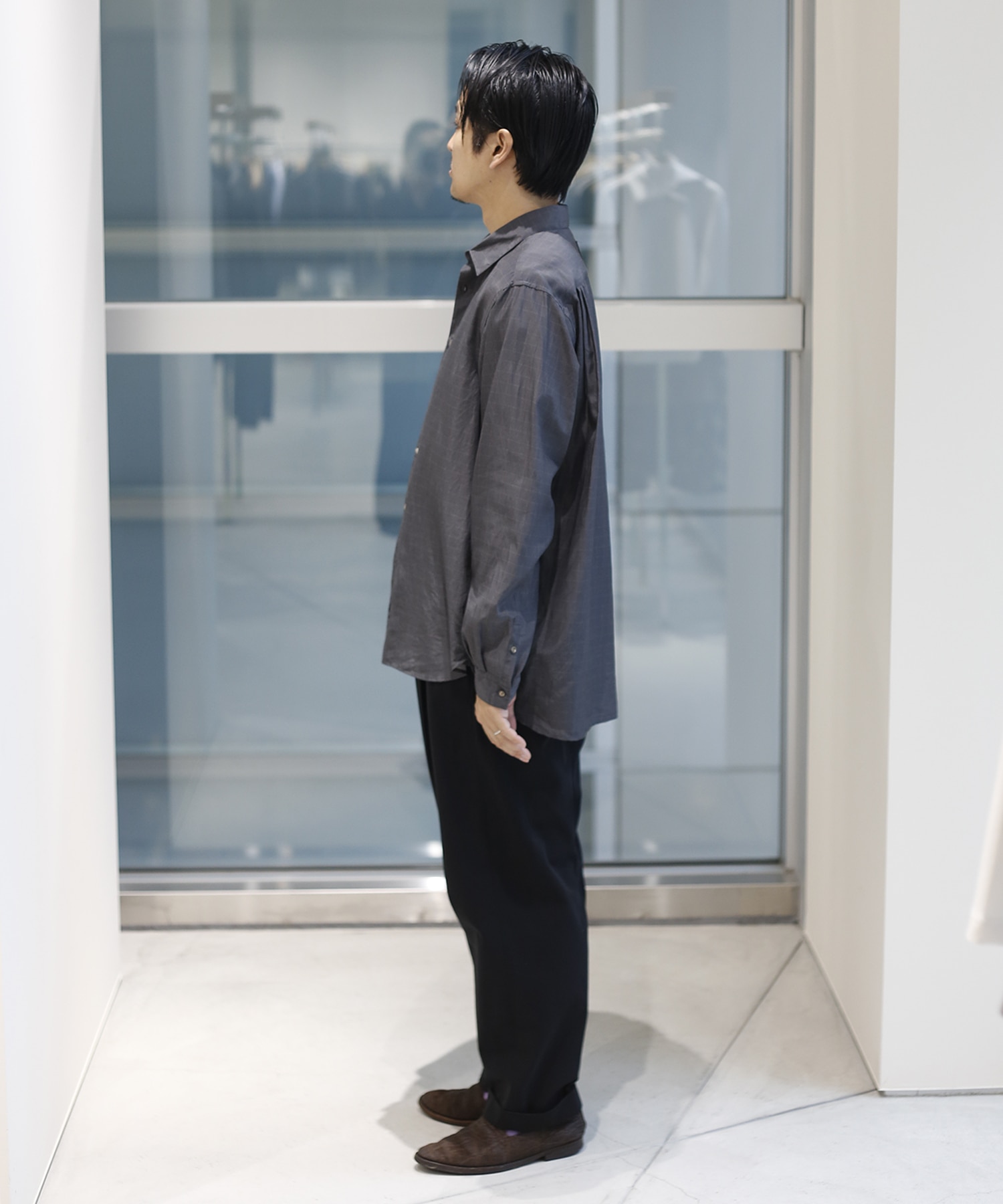 SILK α L/S Check Shirt SILK α
