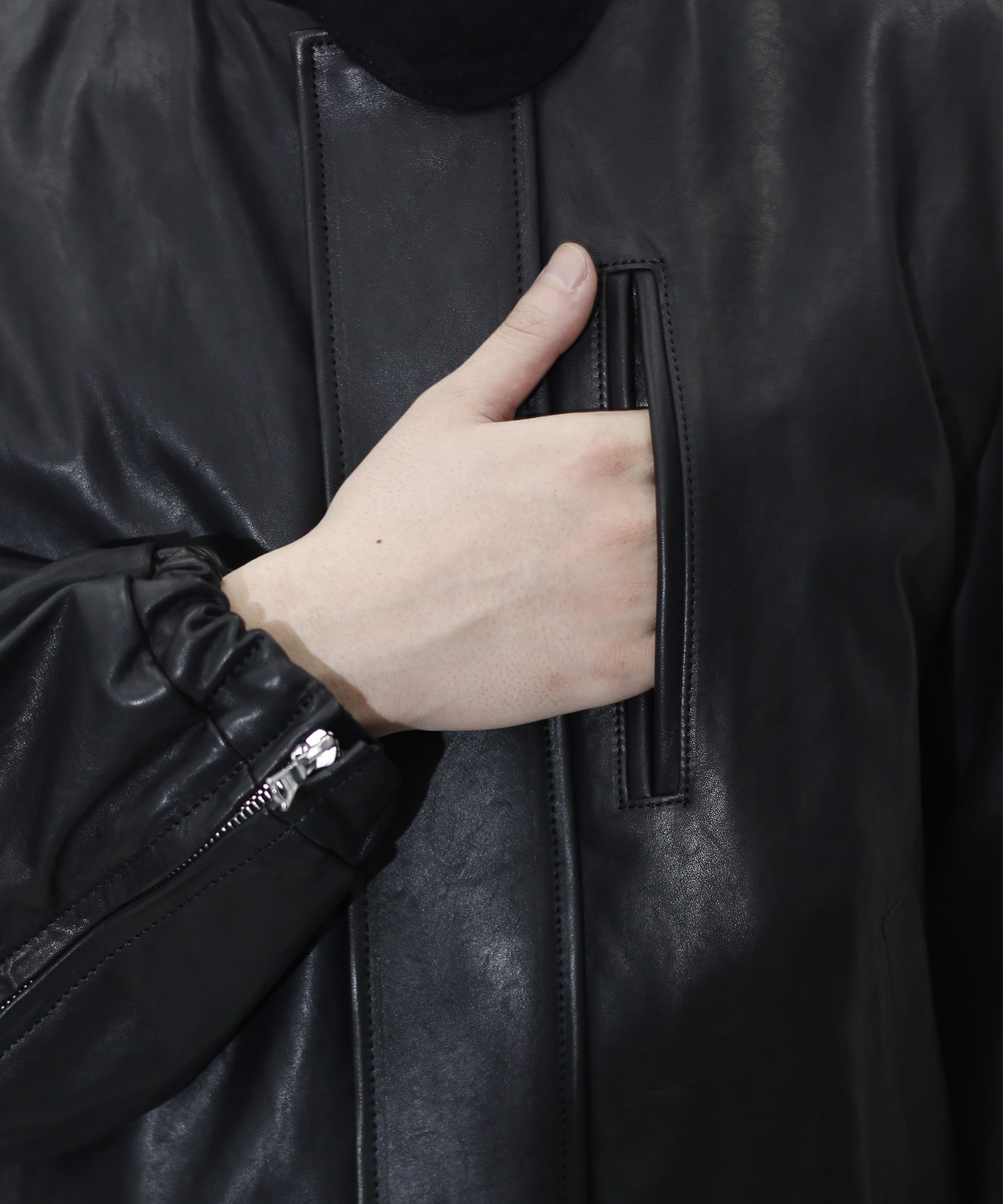 【シュタイン】ST.1549 MOUTON COLLAR CALF ZIP JACKET ssstein