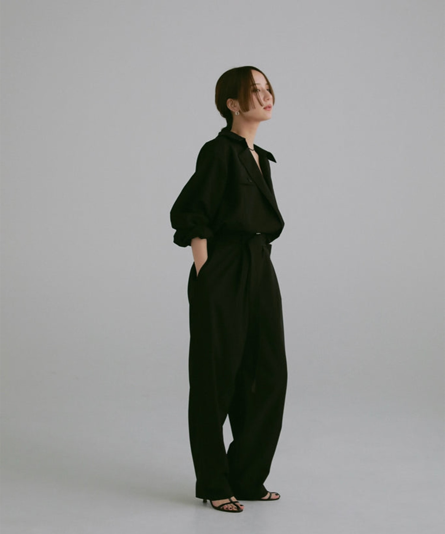 trench collar jumpsuit Louren