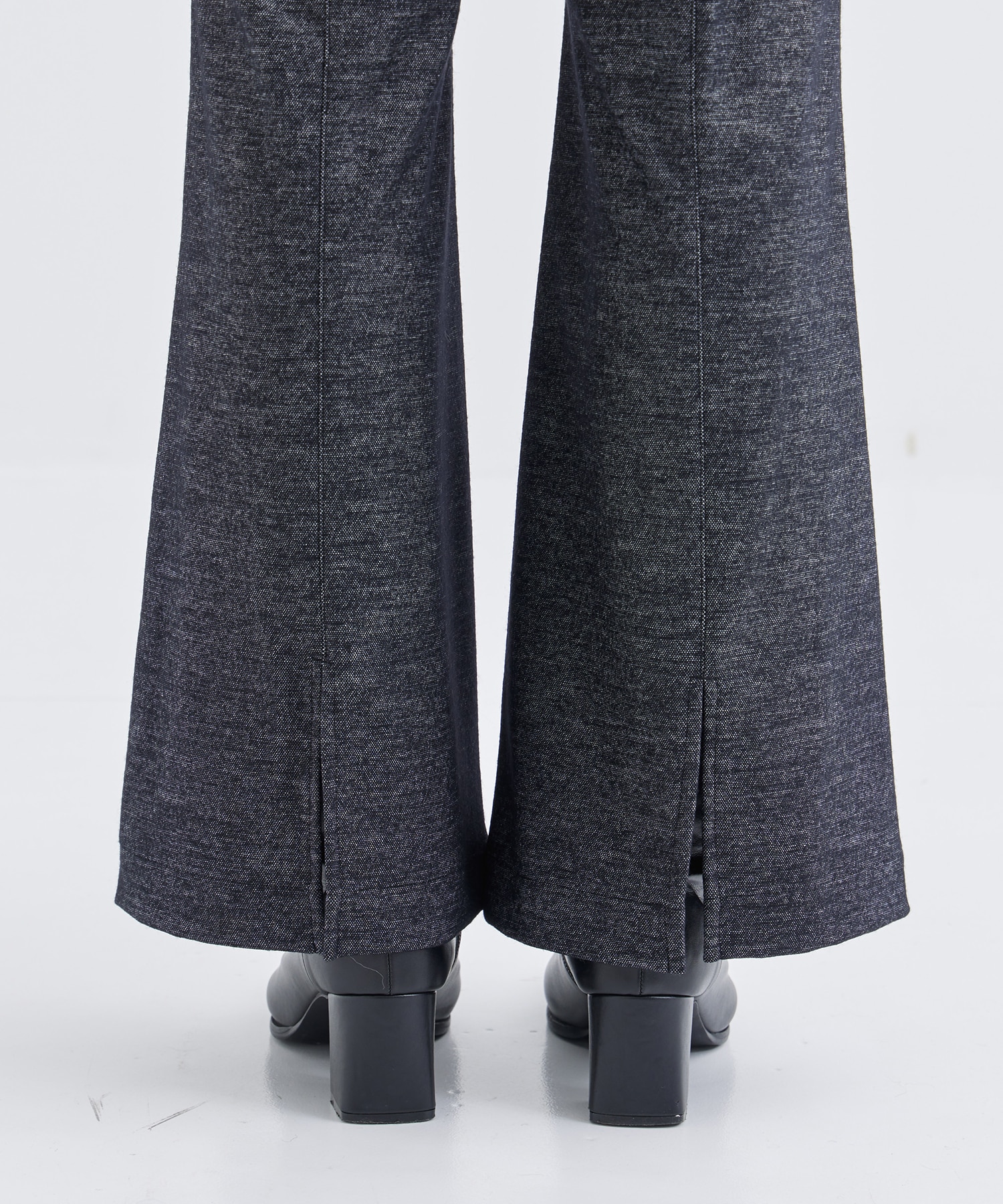 WASHABLE TWEEDY JERSEY SLIM FLARE PANTS THE TOKYO