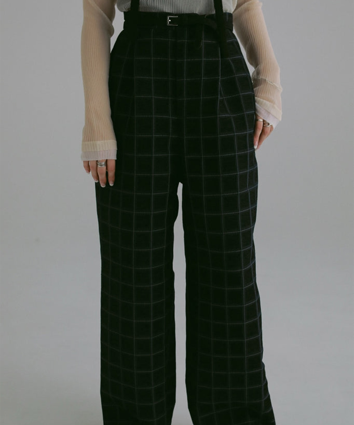 velvet jacquard check pants Louren