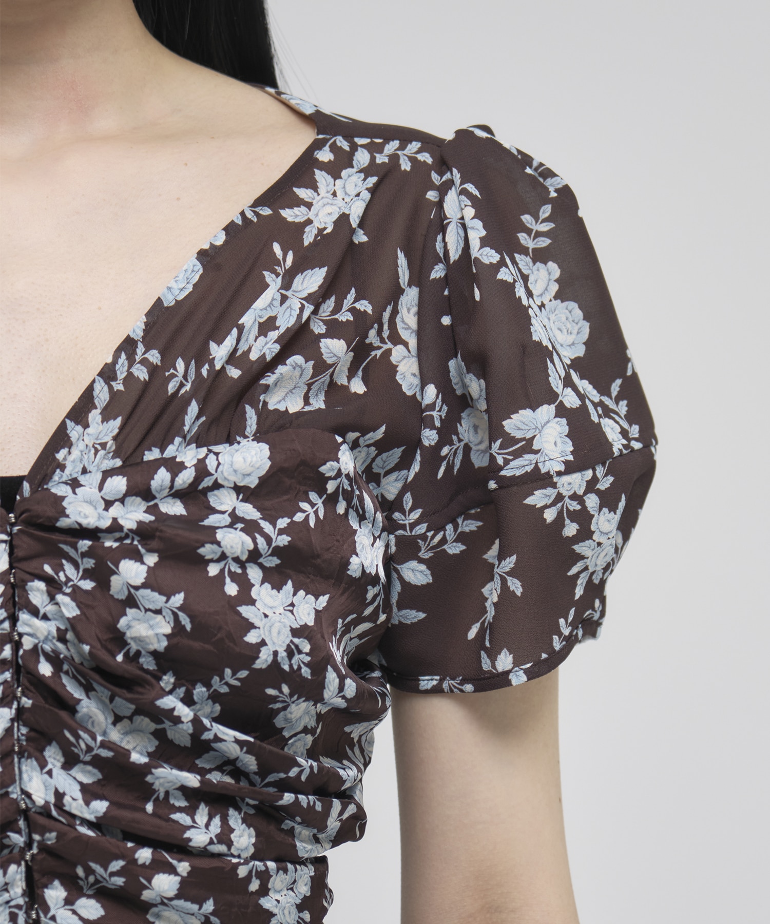 PUFF SLEEVE GATHERED BLOUSE FETICO