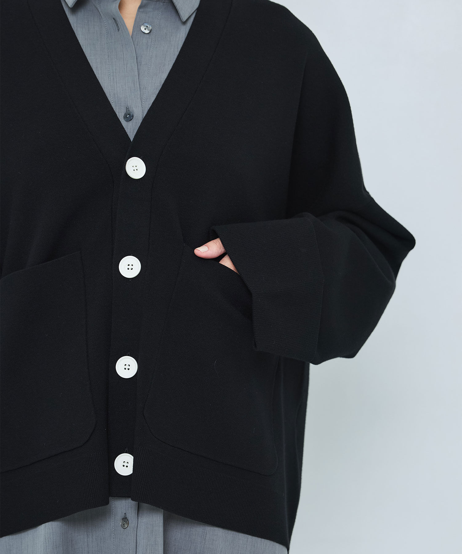 BOX WIDE-CARDIGAN ENFOLD