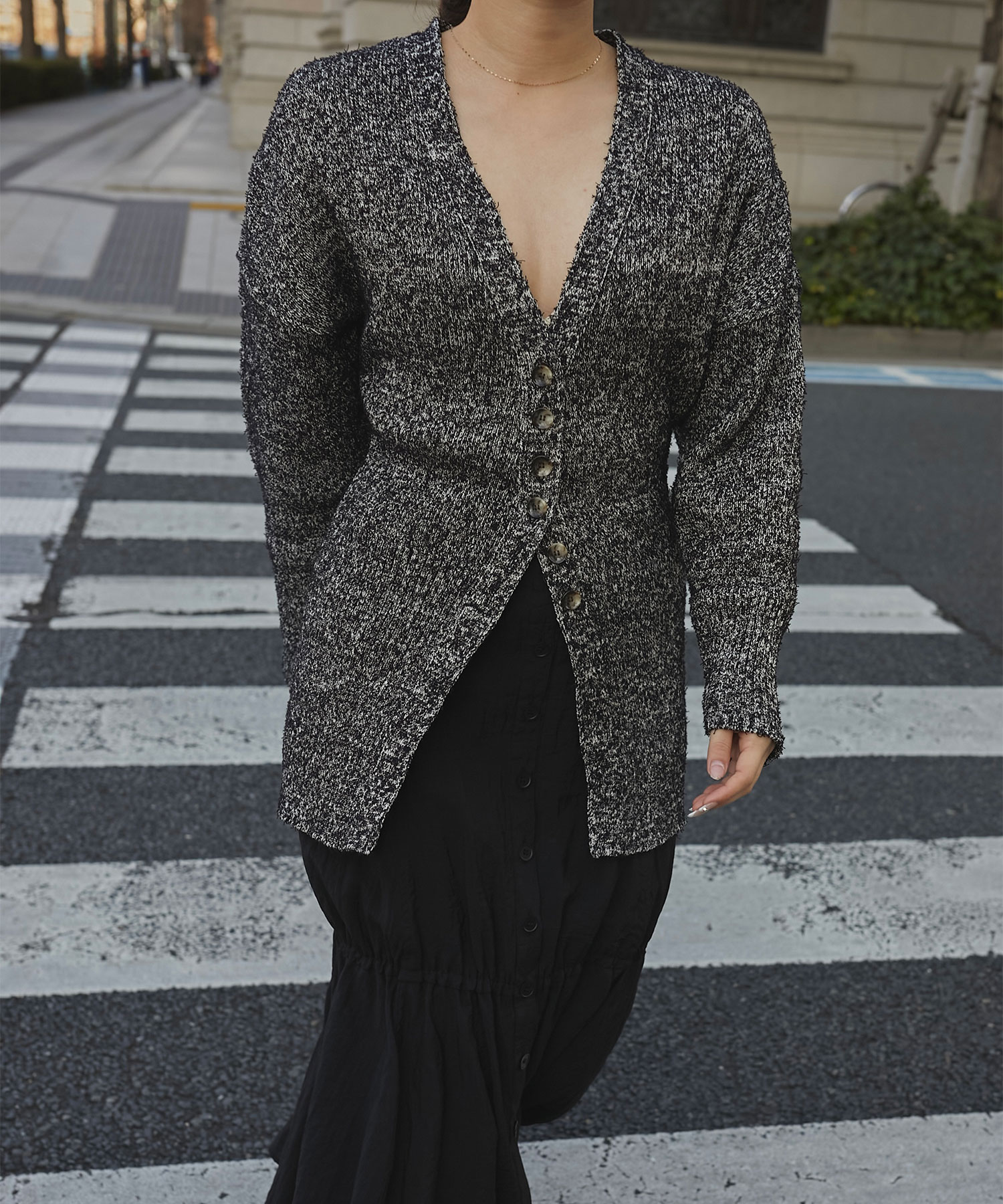 別注 Tweed Like Knit Cardigan AKIRANAKA