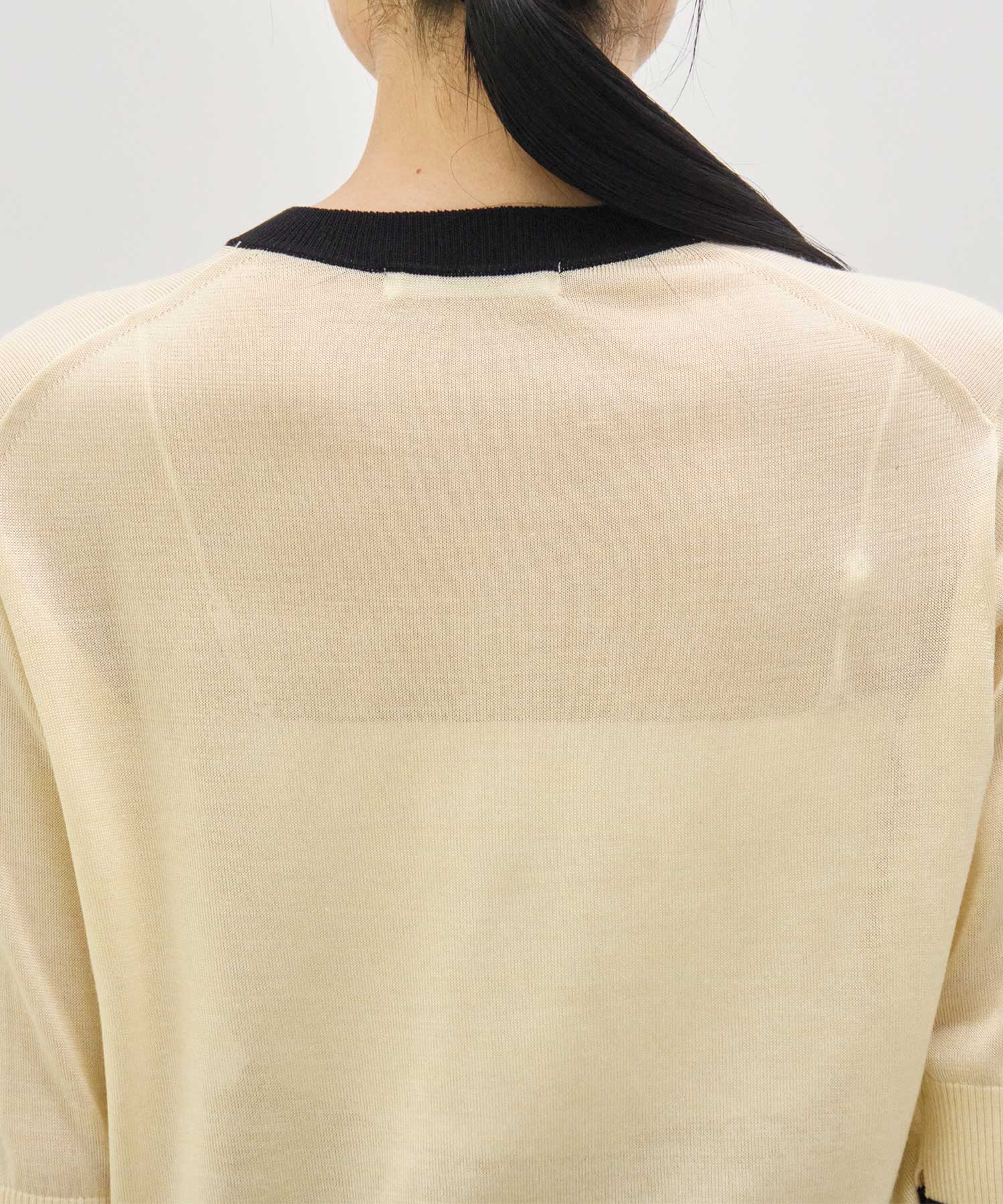 別注 Washable Silk Half Sleeve Cardigan CINOH