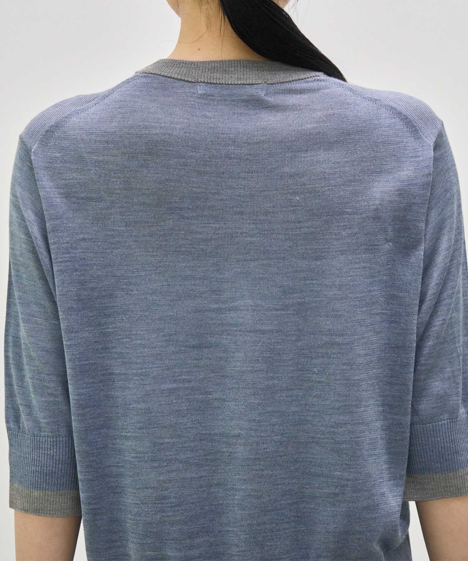 別注 Washable Silk Half Sleeve Cardigan CINOH