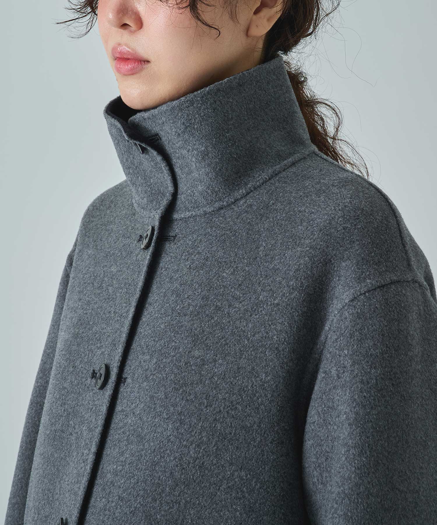 CASHMERE/SILK/WOOL STAND OVER COAT THE TOKYO