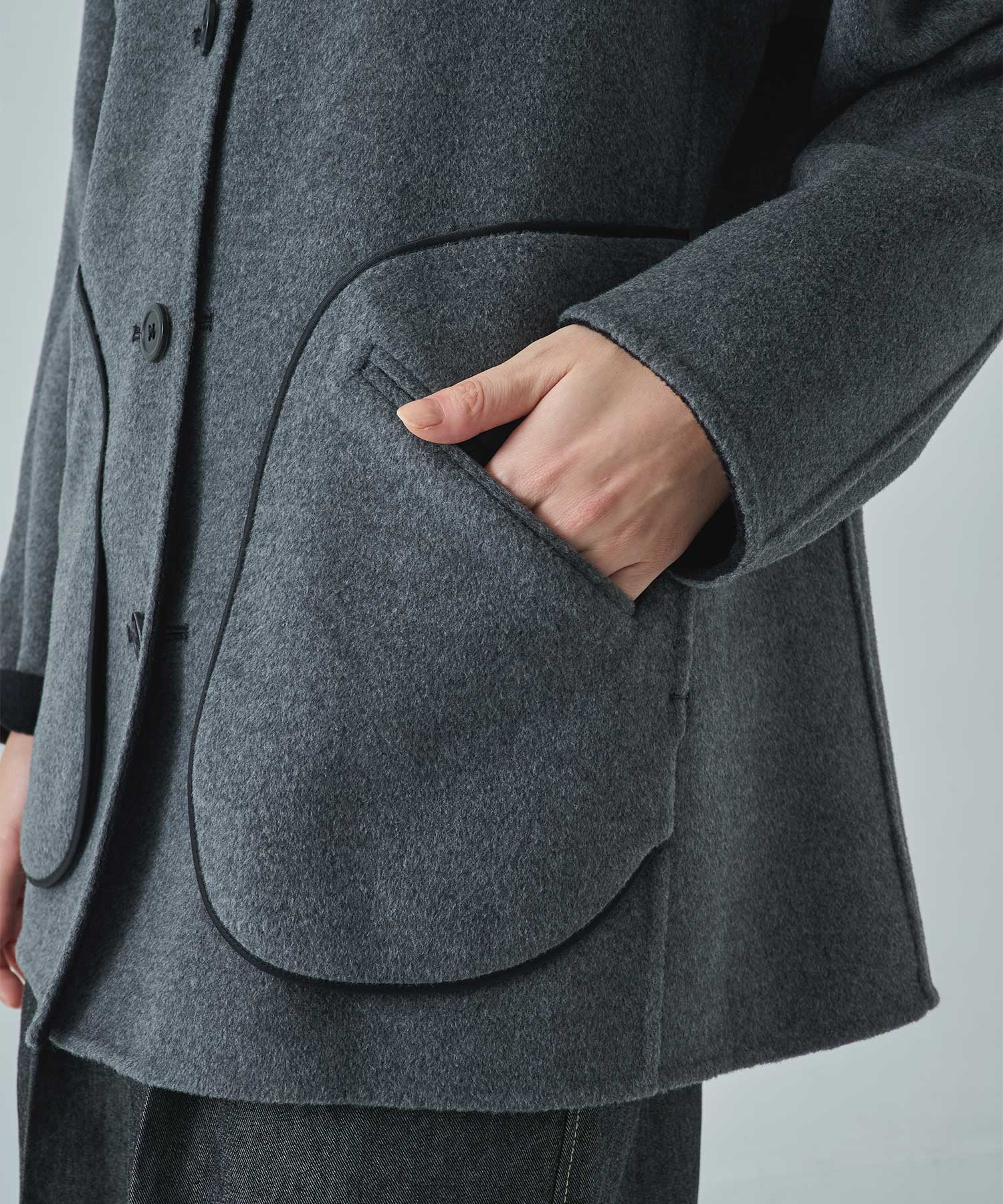 CASHMERE/SILK/WOOL SHORT COAT THE TOKYO