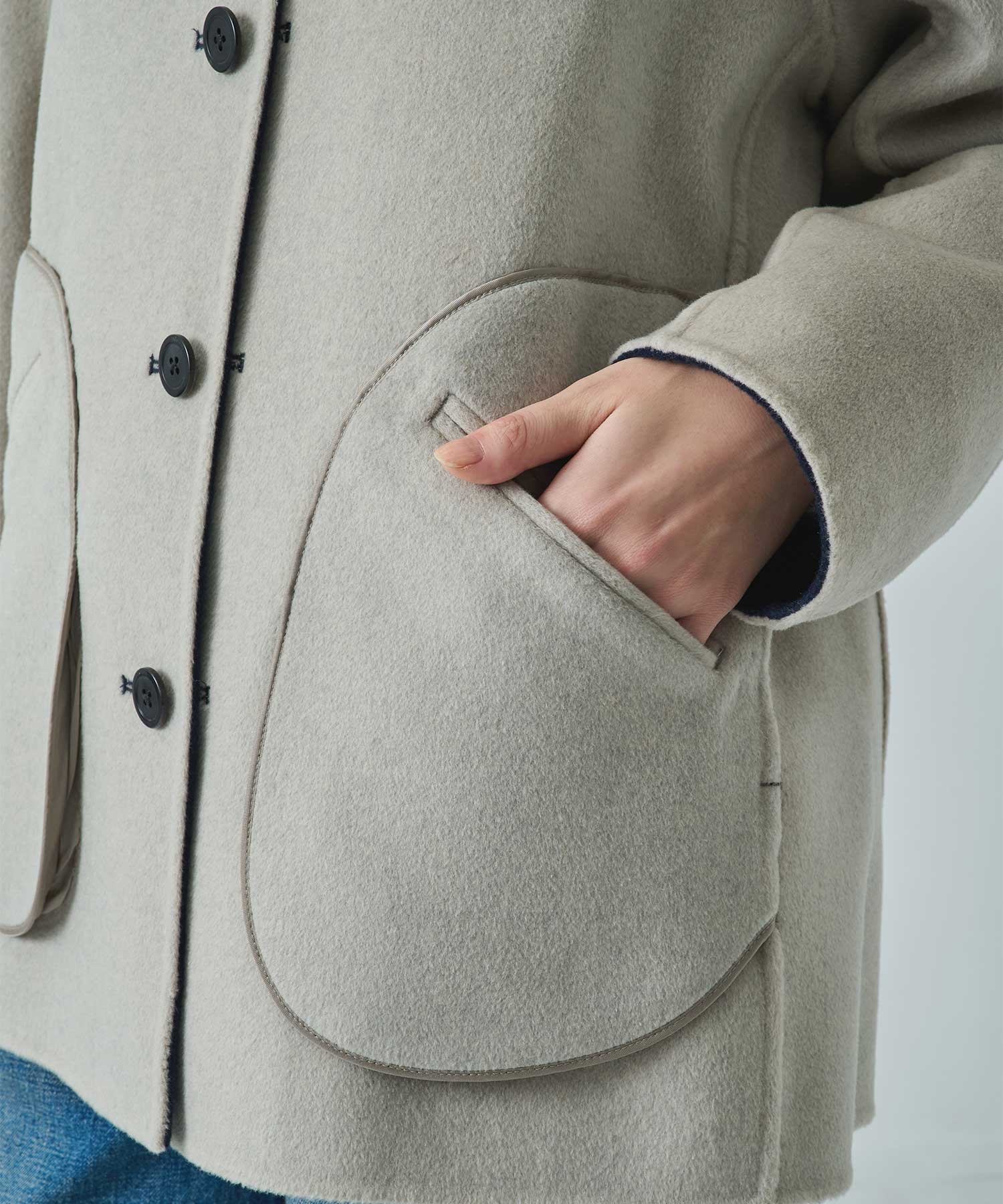 CASHMERE/SILK/WOOL SHORT COAT THE TOKYO