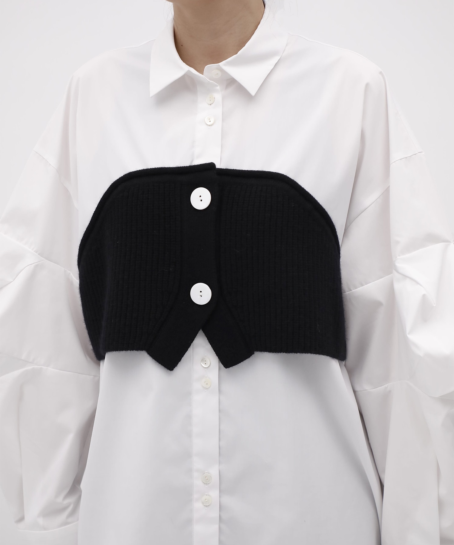 KNIT-DOCKING SHIRT ENFOLD