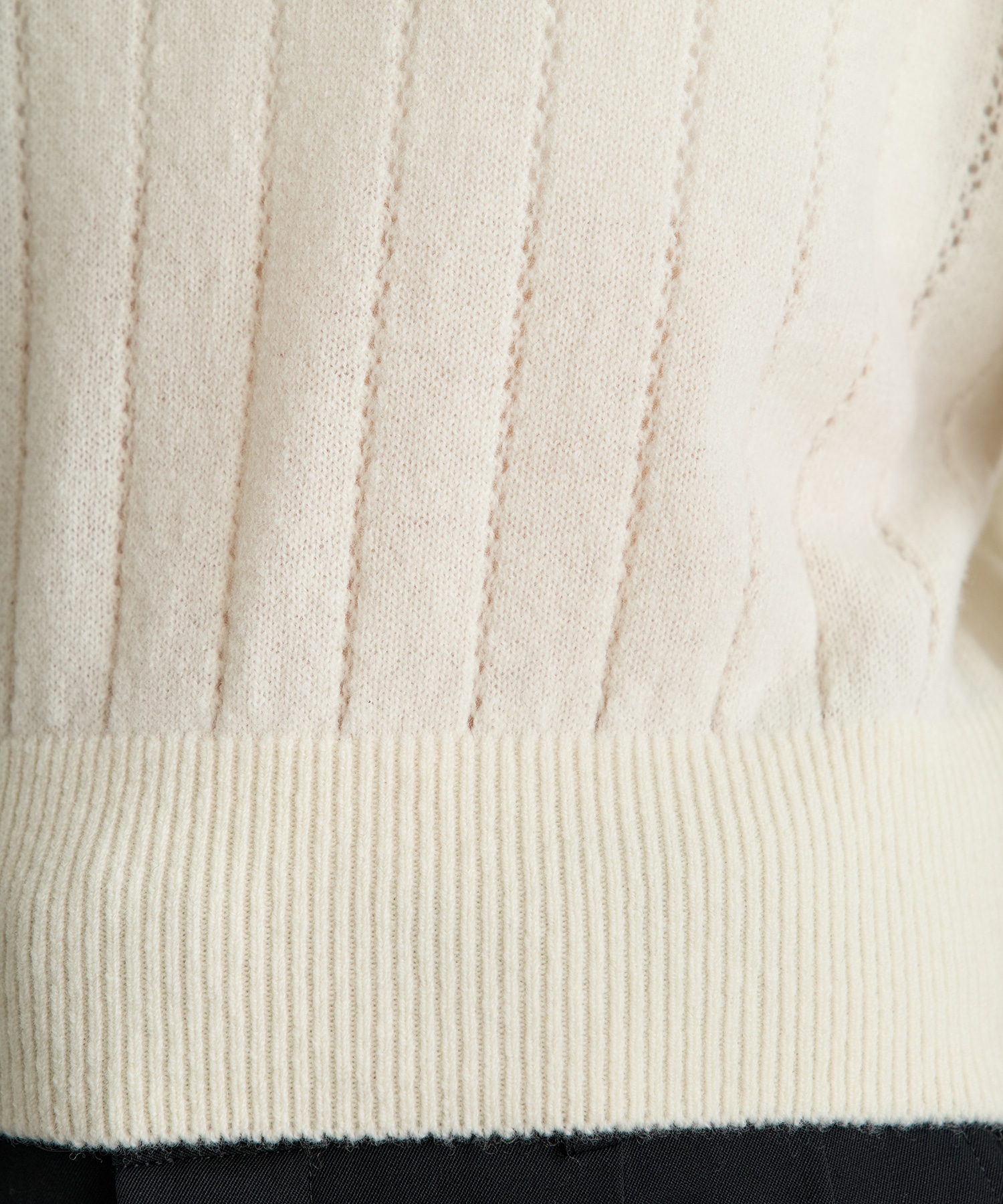 HAIRY LACE PANELED CROPPED PULLOVER FETICO