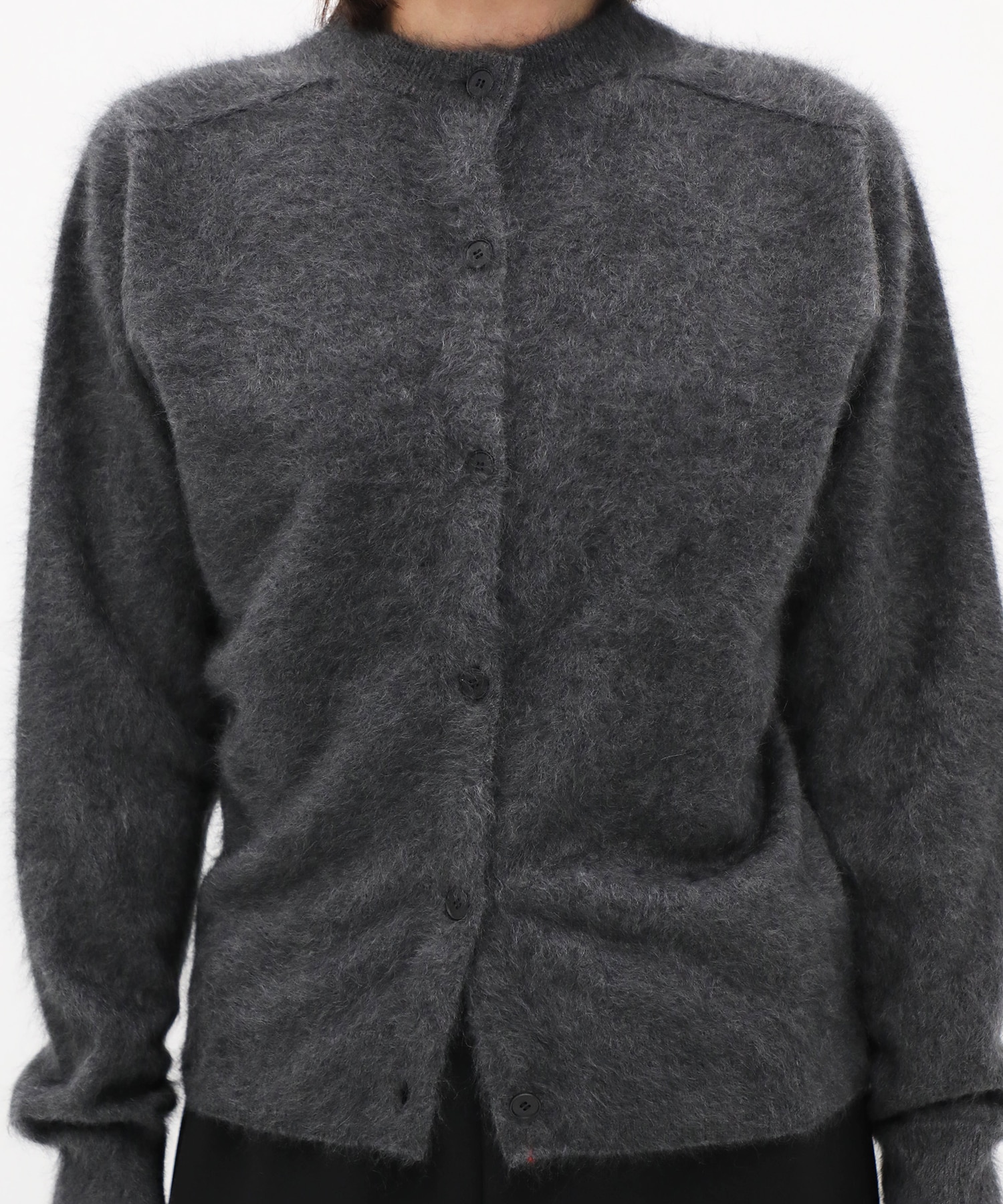 ROYAL CASHMERE FUR CREWNECK CARDIGAN ATON