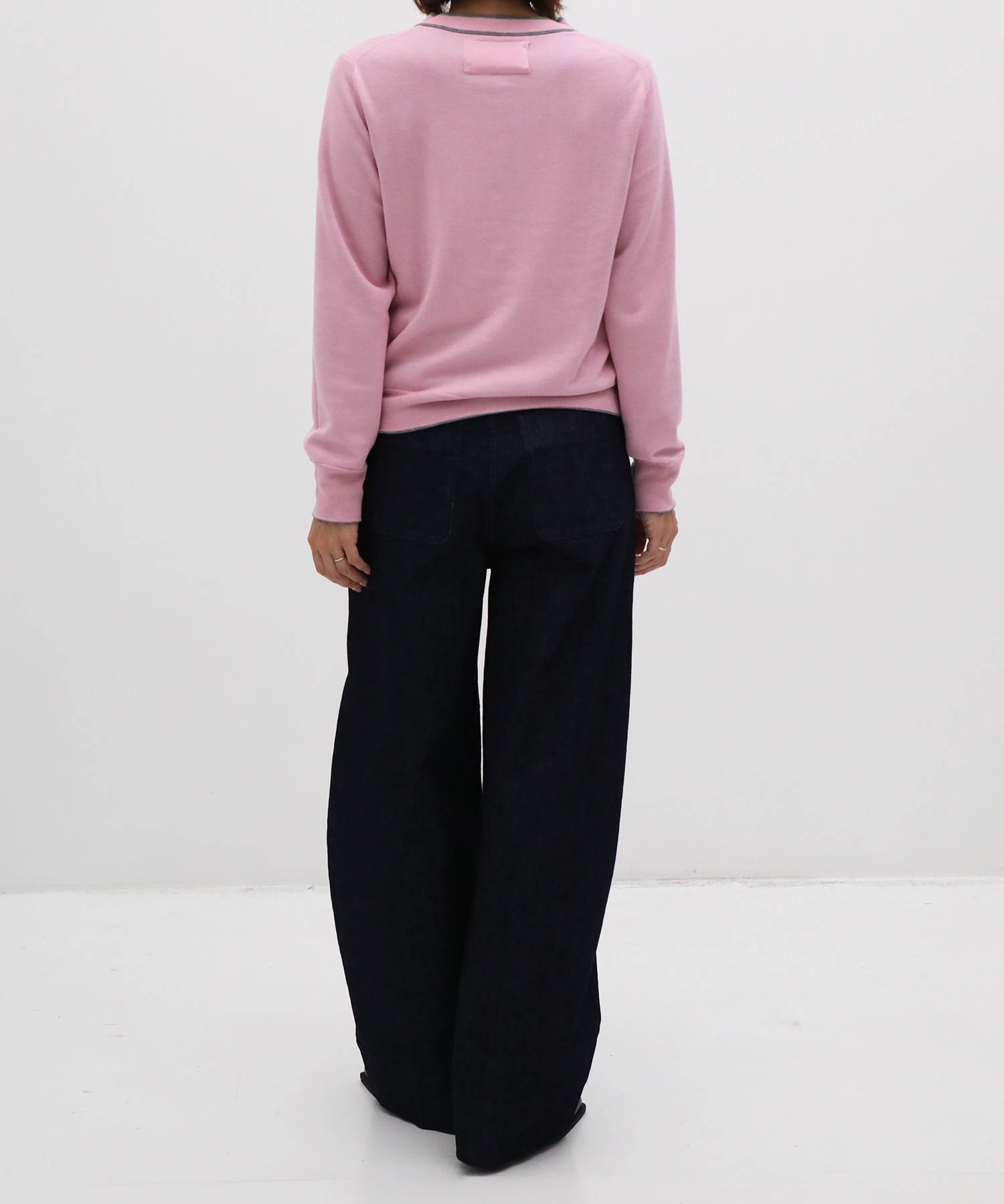 CASHMERE/SILK REVERSIBLE CREW NECK CARDIGAN THE TOKYO